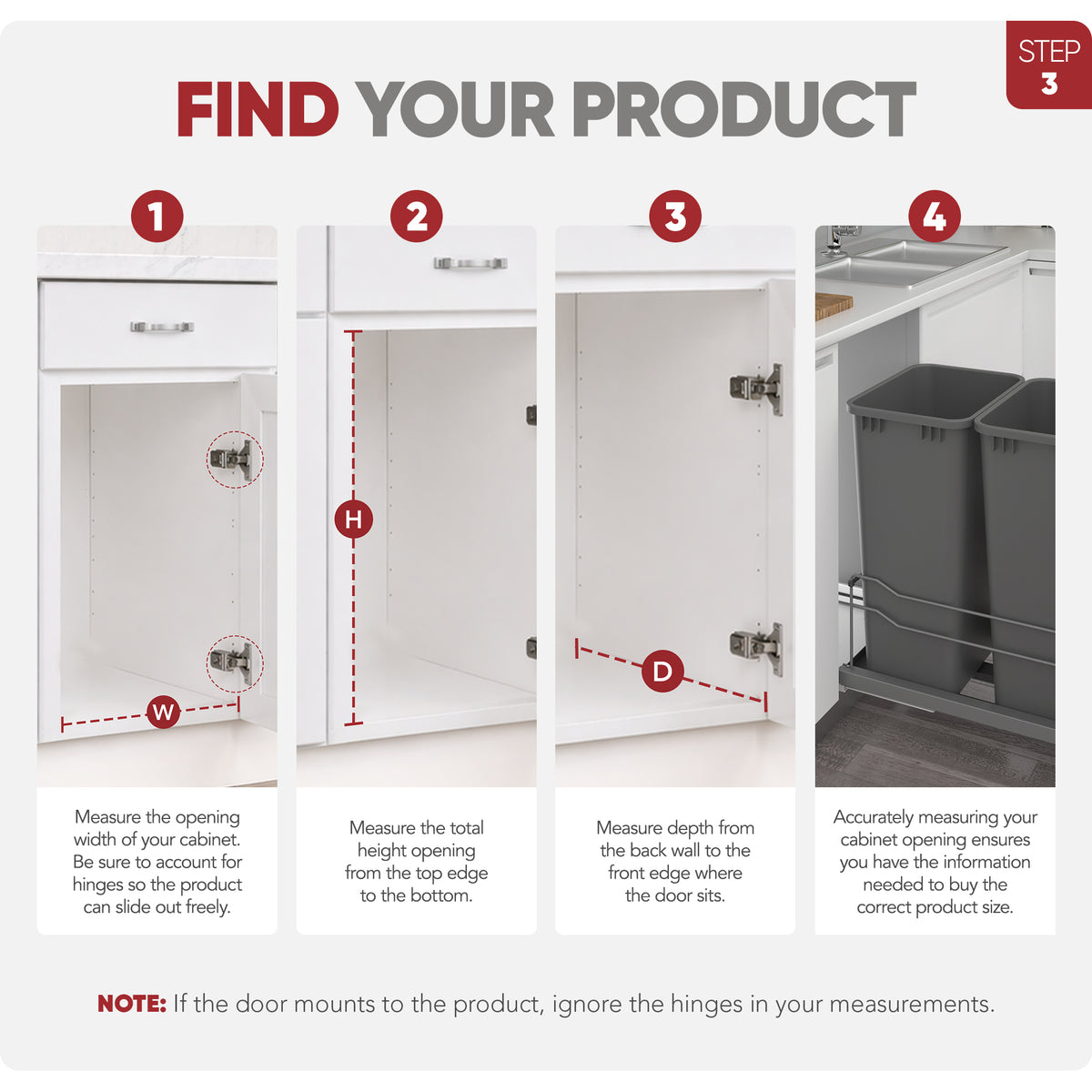 Rev-A-Shelf Double Pullout Trash Can 50 qt. with Soft-close, 53WC-2150SCDM-213