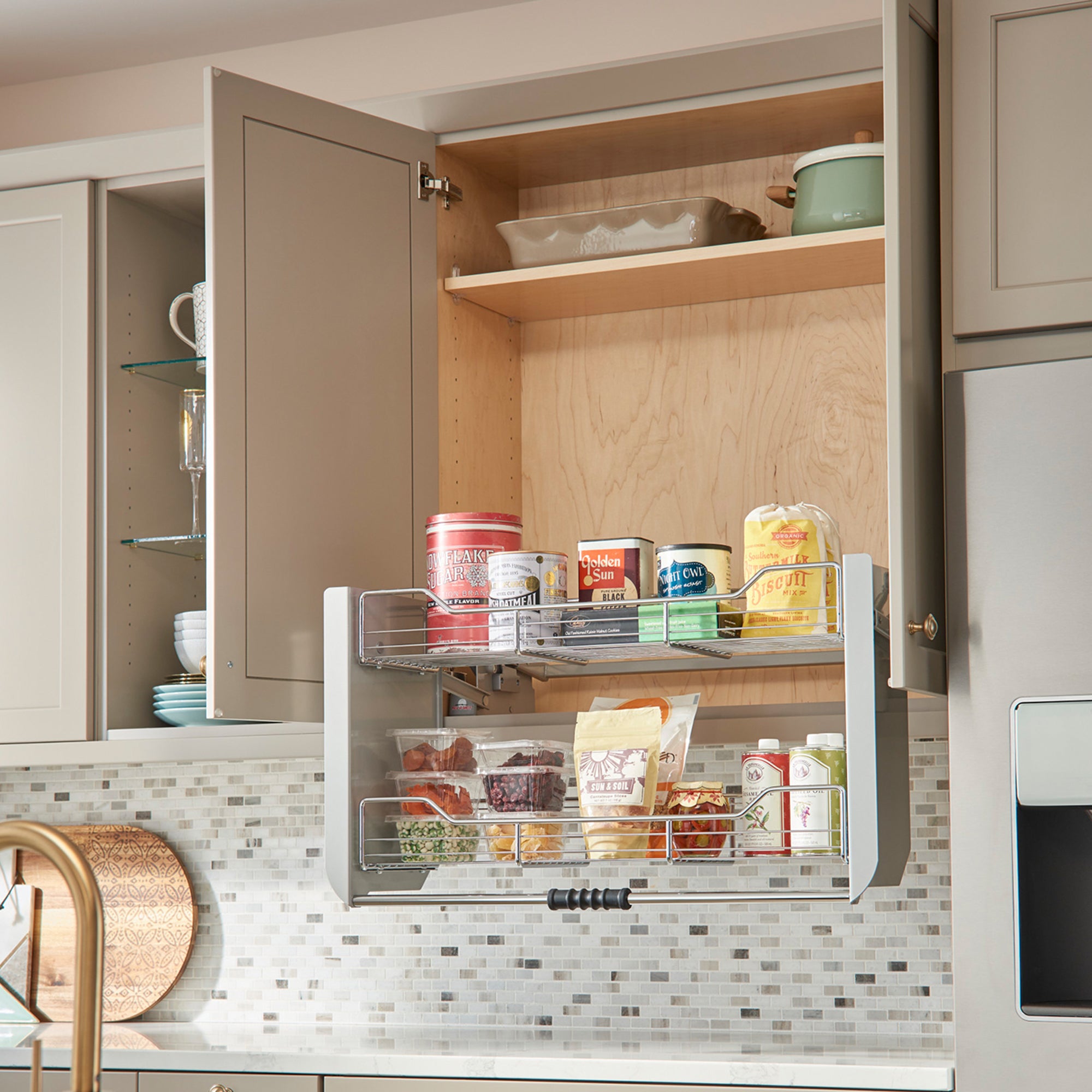 Rev-A-Shelf 36" Kitchen Pulldown Wall Cabinet Shelf System, Chrome, 5PD-36CRN - VMInnovations
