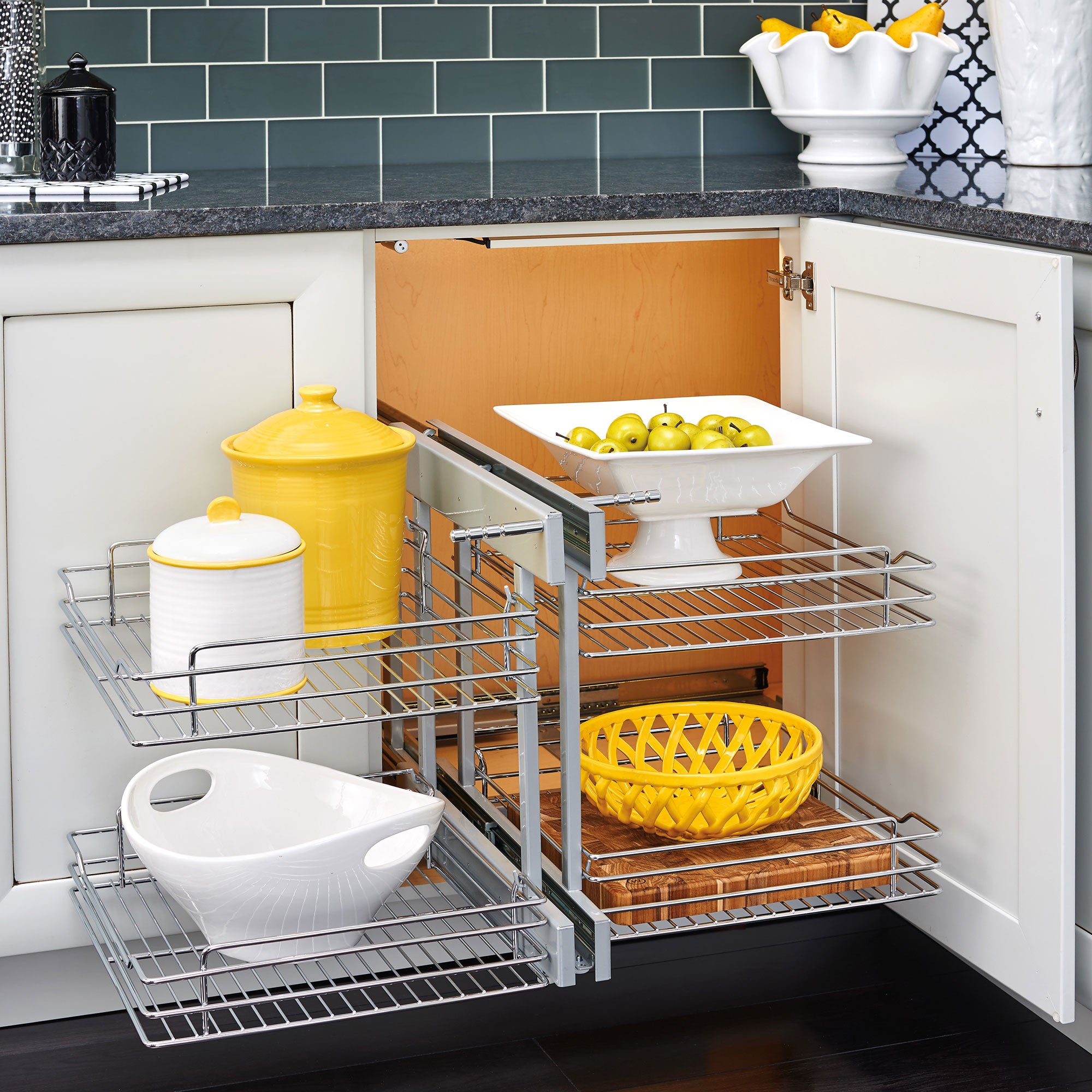 Rev-A-Shelf Chrome 2-Tier Optimizer-18" Blind Corner Cabinet Openings,5PSP-18-CR