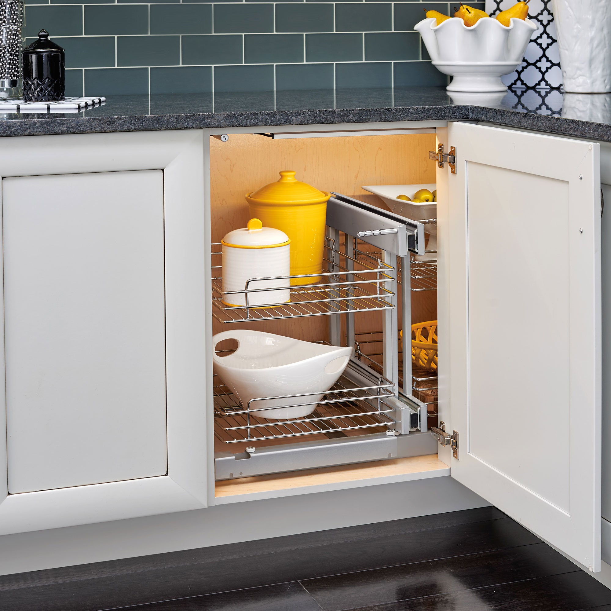 Rev-A-Shelf Chrome 2-Tier Optimizer-18" Blind Corner Cabinet Openings,5PSP-18-CR