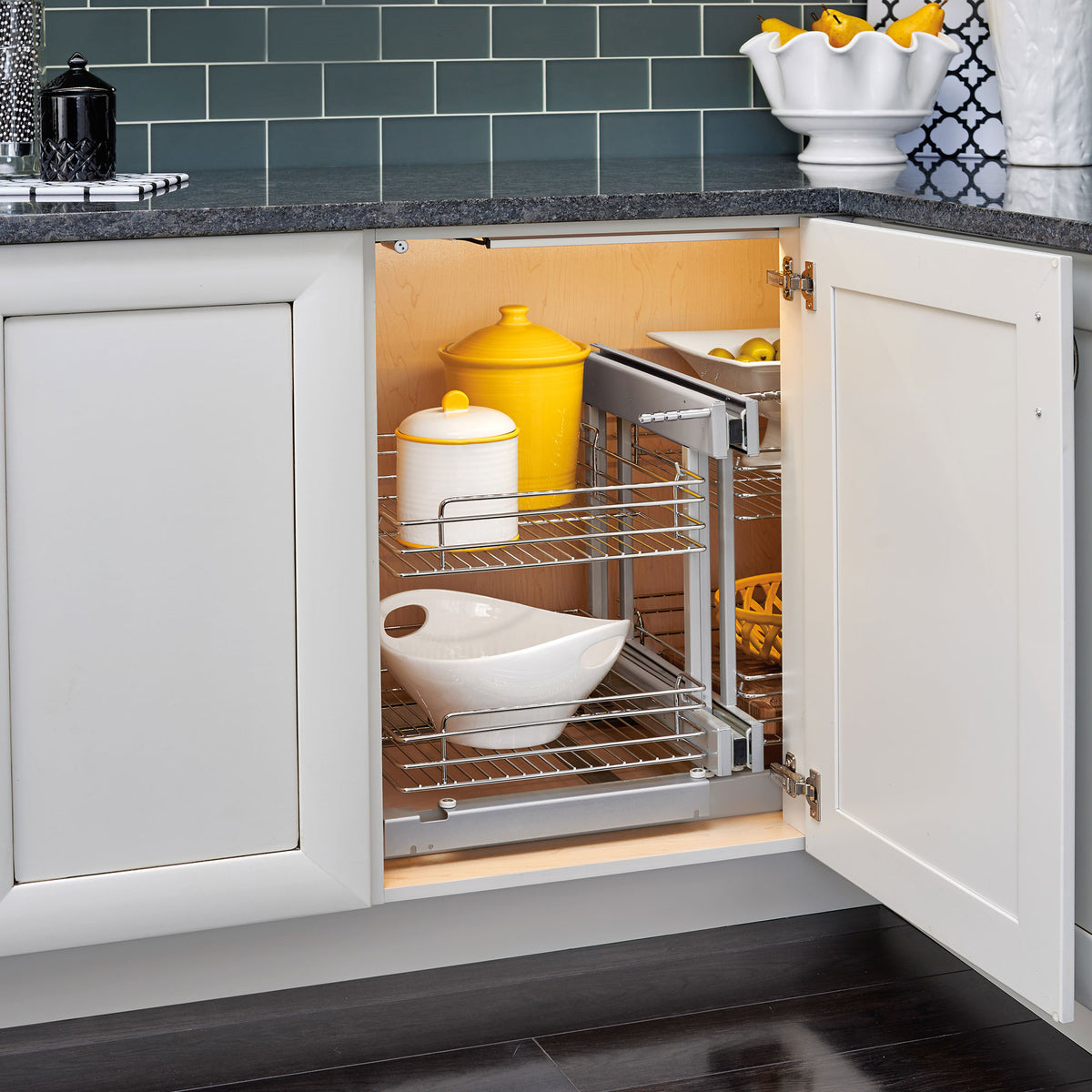 Rev-A-Shelf Chrome 2-Tier Optimizer-18" Blind Corner Cabinet Openings,5PSP-18-CR
