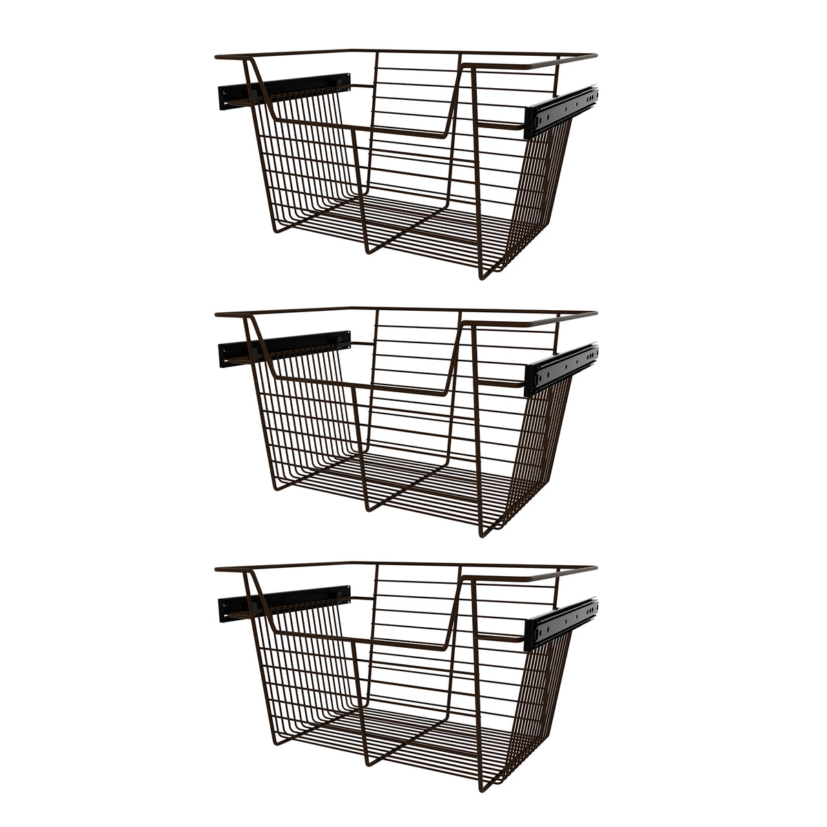 Rev-A-Shelf Sidelines CBSL-181410BZ-3 18" Pullout Closet Storage Basket, Bronze