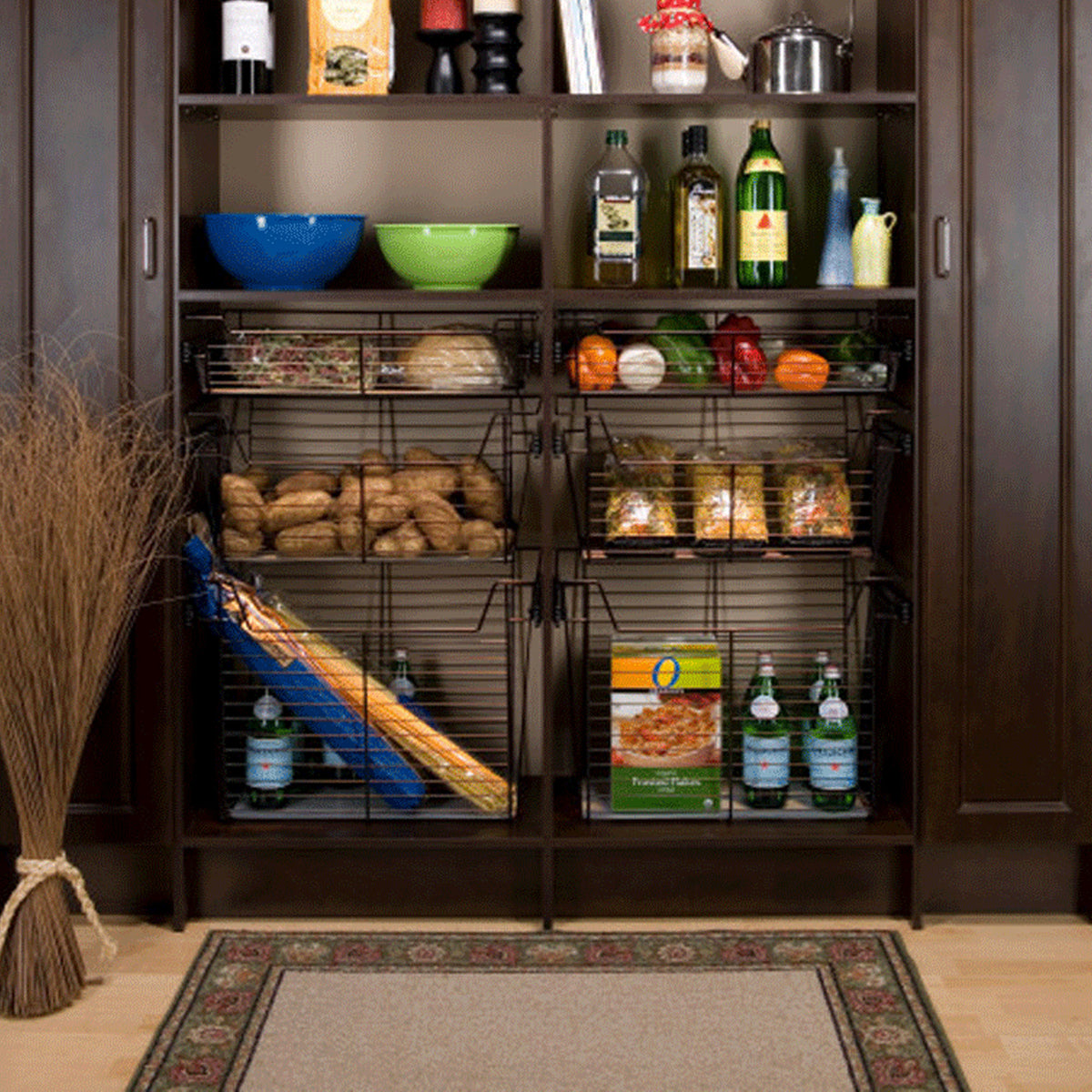 Rev-A-Shelf Sidelines CBSL-301410BZ-3 30" Bronze Pullout Closet Basket (3 Pack)