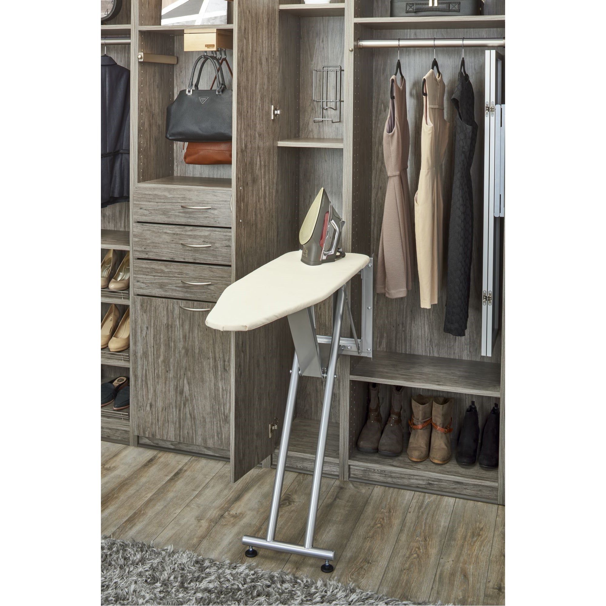 Rev-A-Shelf Sidelines Premiere Pop Up Ironing Board w/ Soft-close, CPUIBSL-14-SM - VMInnovations