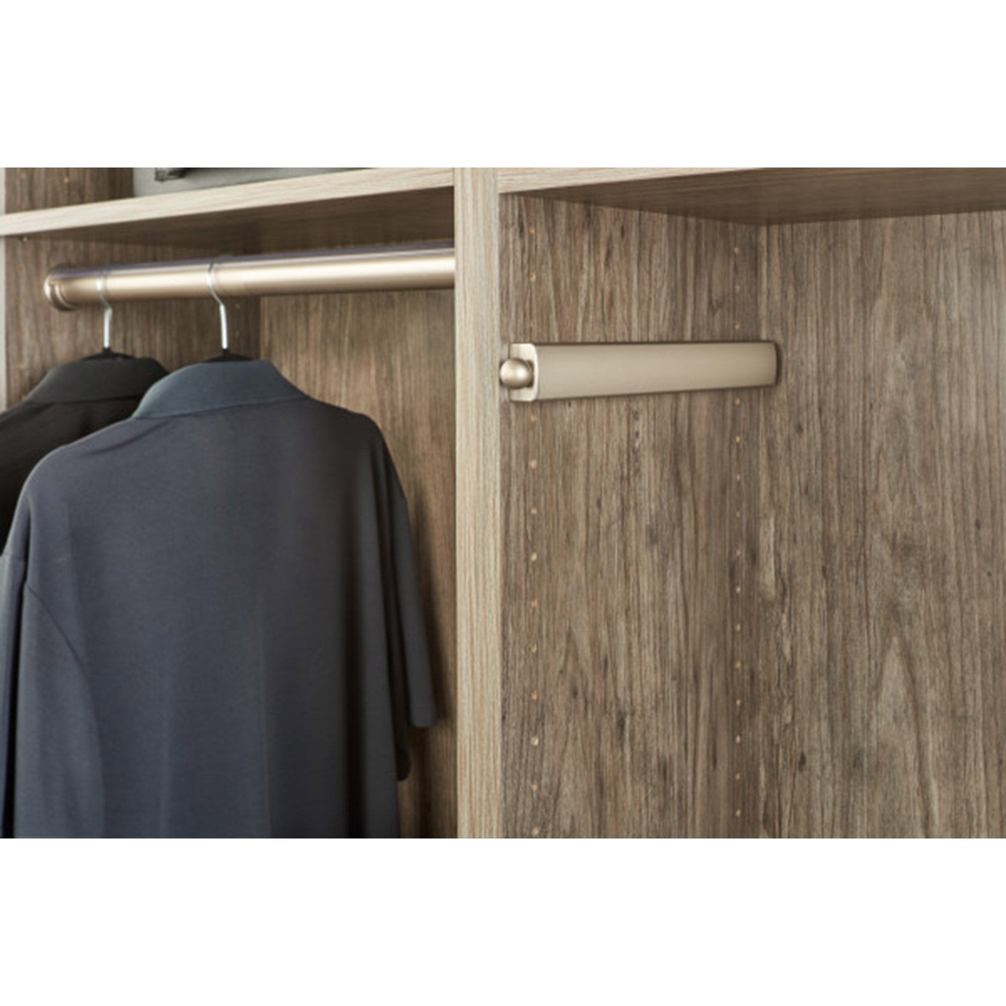 Rev-A-Shelf 14" Telescoping Closet Hanging Valet Rod Satin Nickel, CVLSL-14-SN-1 - VMInnovations