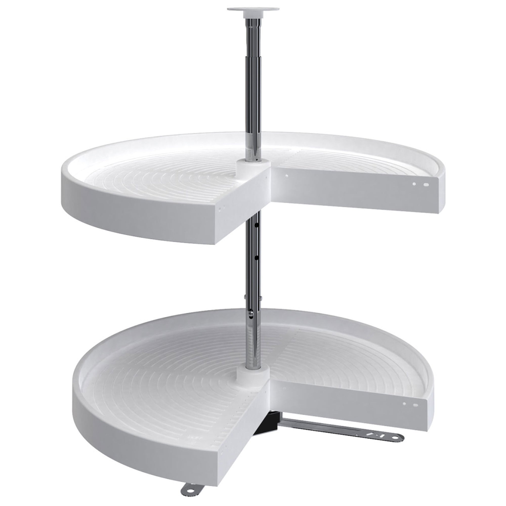 Rev-A-Shelf 24'' Lazy Susan Pie-Cut Polymer Two-Shelf, White, LD-2942-24-11-1 - VMInnovations