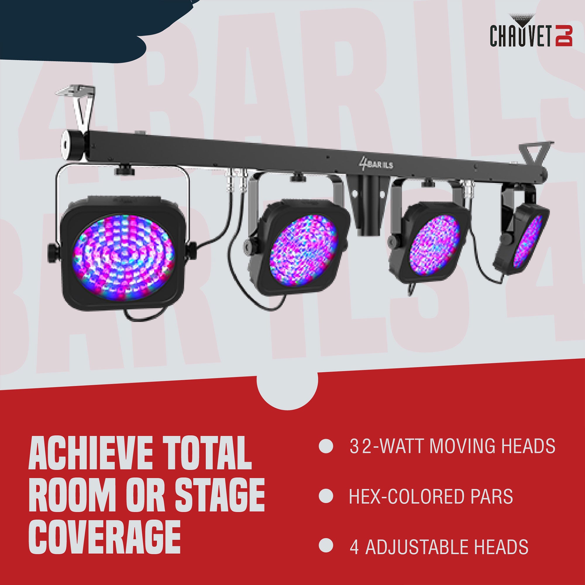 CHAUVET DMX LED Stage Wash Light System w/ Case, Foot Switch & Tripod (Open Box)