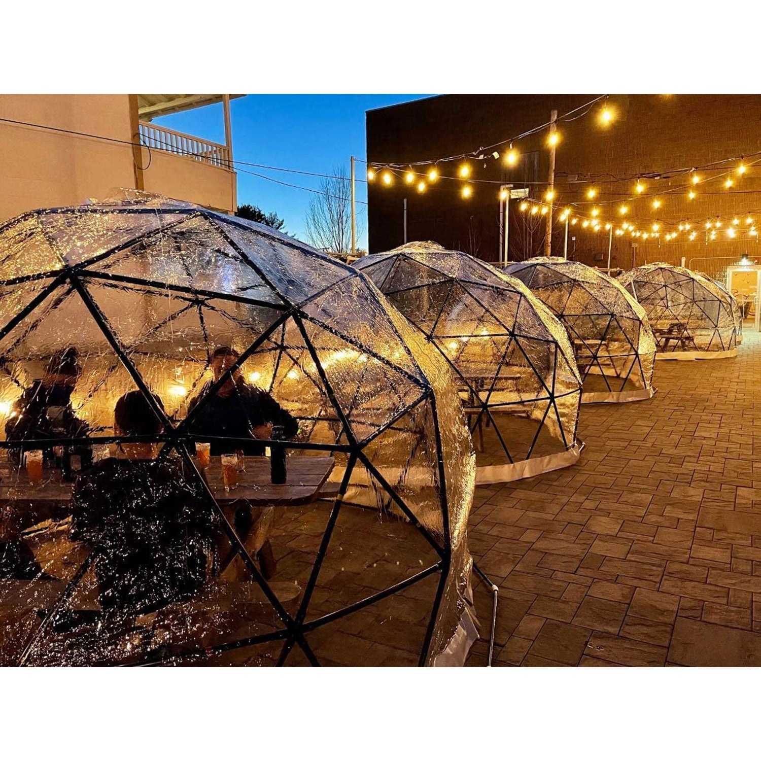 Sonostar Hub Standard Bubble Dining Pod Glamping Dome Gazebo Shelter Kit, Black - VMInnovations