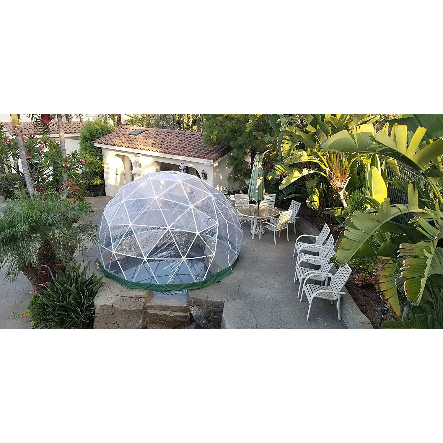 Sonostar Hub Standard Bubble Dining Pod Glamping Dome Gazebo Shelter Kit, White - VMInnovations