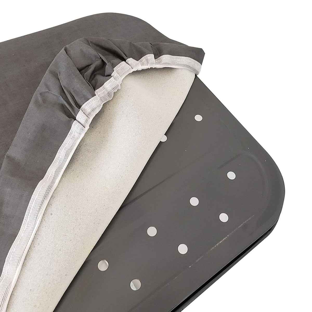 Homz T-Leg Foldable Adjustable Ironing Board with Foam Pad & Cotton Cover,Gray