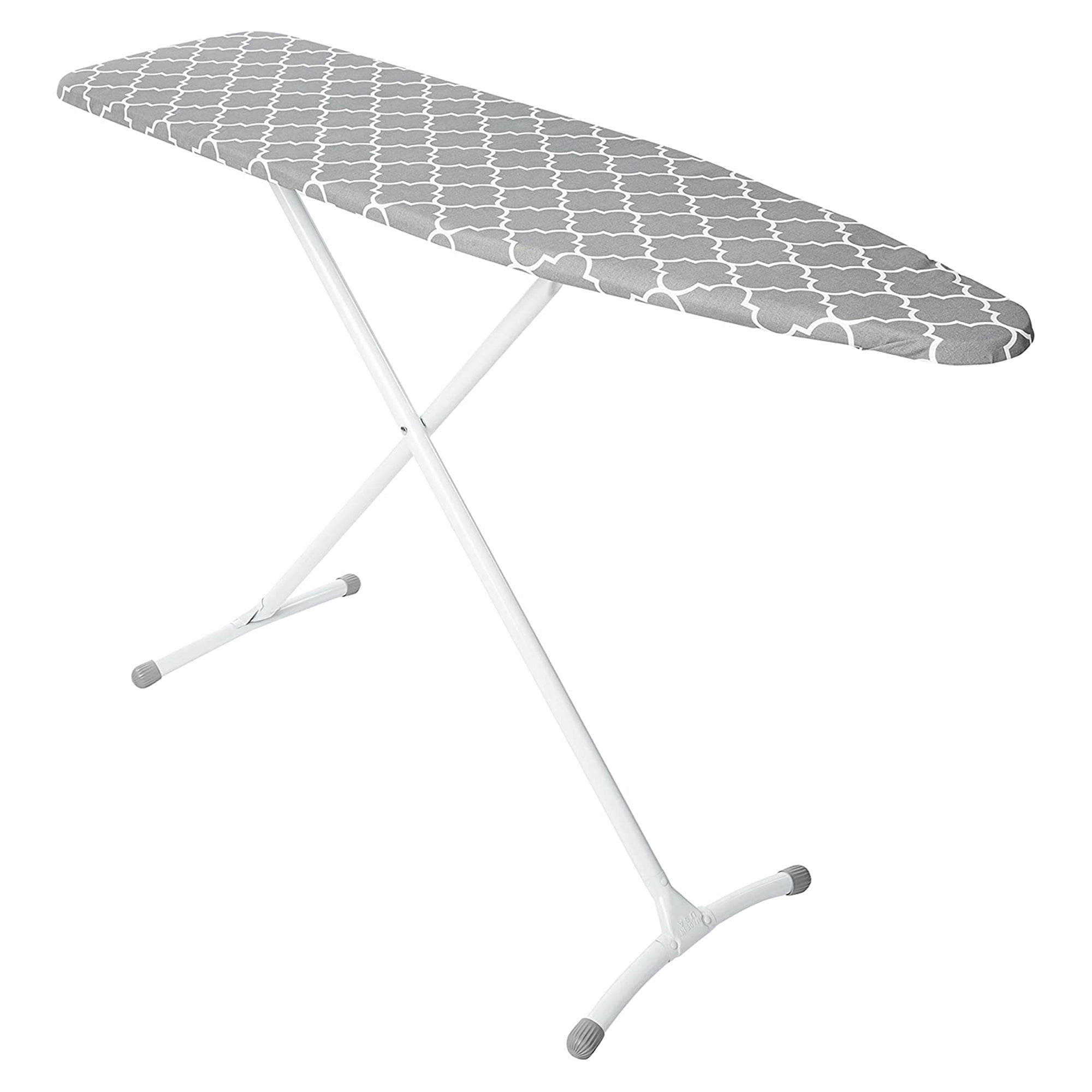 Homz Foldable Freestanding Portable Steel Ironing Board, Gray & White (Open Box)