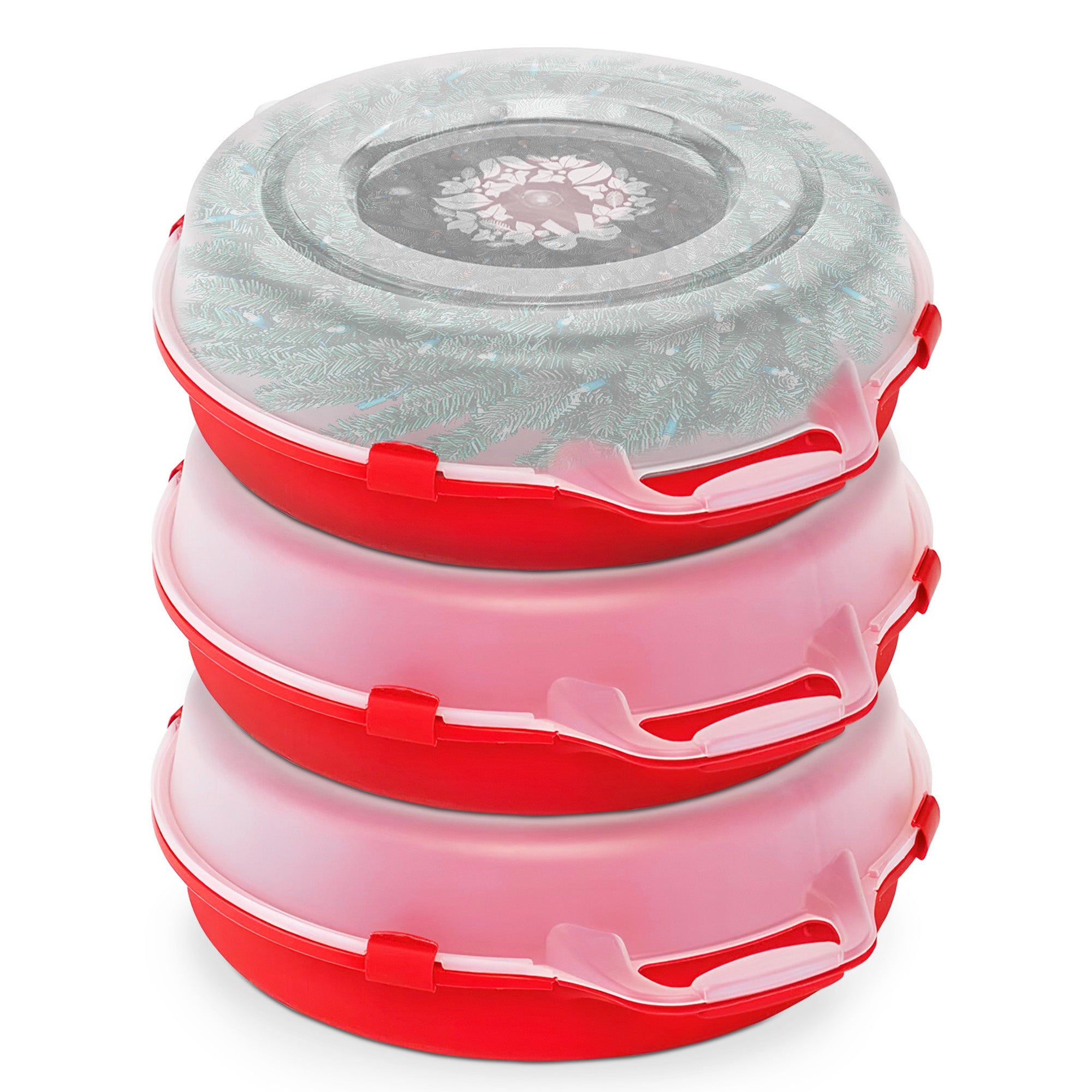 Homz 24 Inch Seasonal Holiday Christmas Plastic Wreath Storage Box (Used) - VMInnovations
