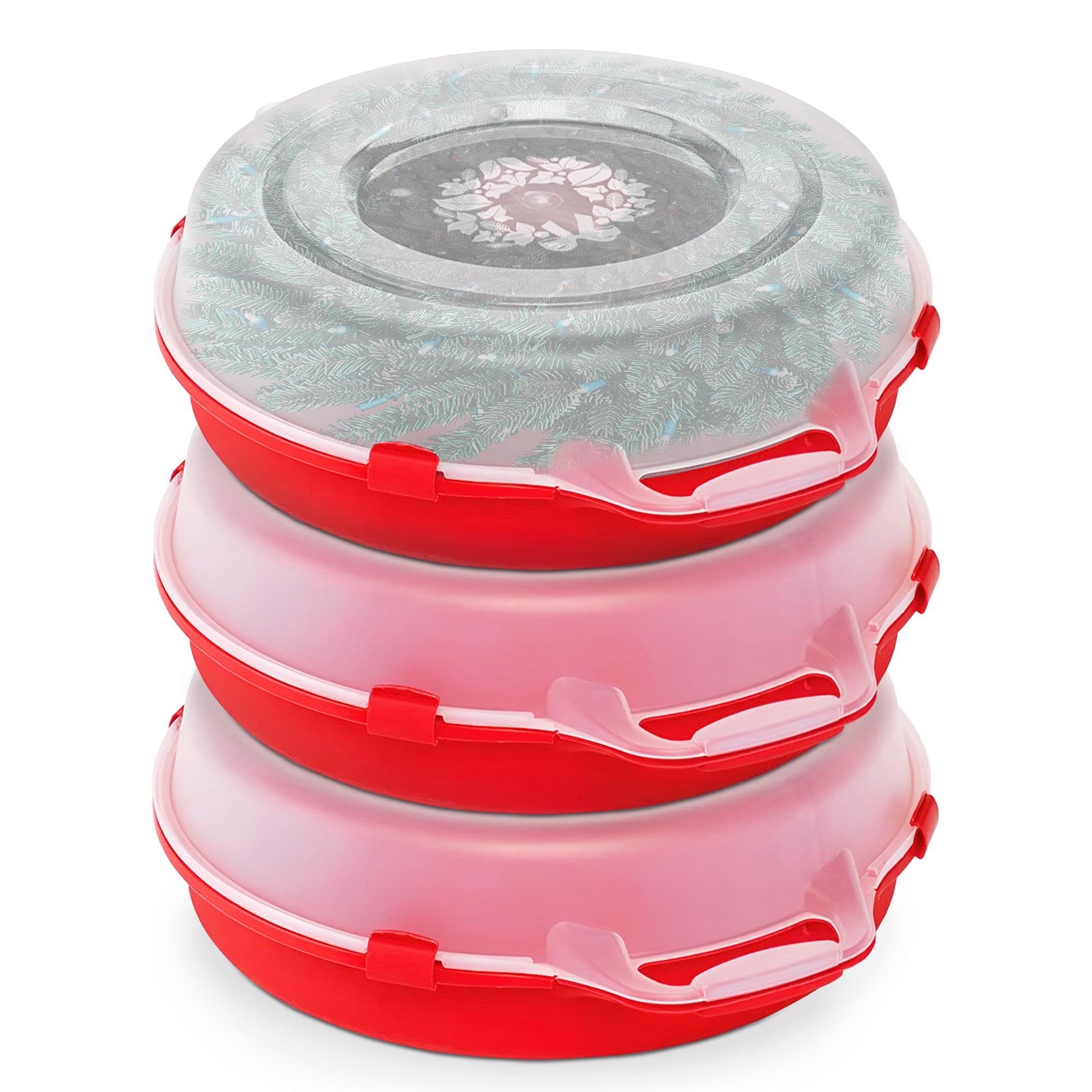Homz 24 Inch Seasonal Holiday Christmas Plastic Wreath Storage Box (Used) - VMInnovations