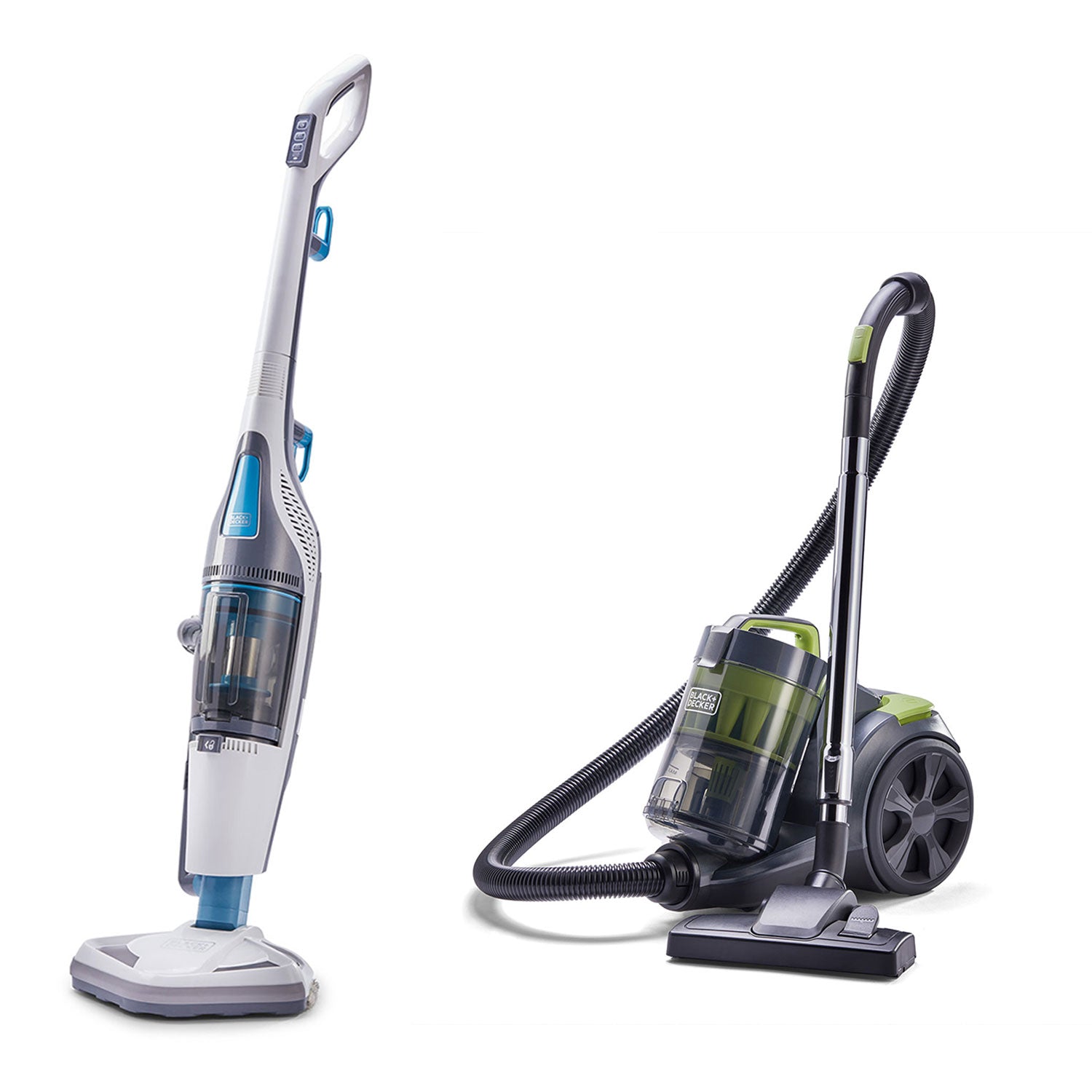 Black and Decker Corded Steam Mop Vacuum Duo w/ Bagless Canister Vacuum Cleaner