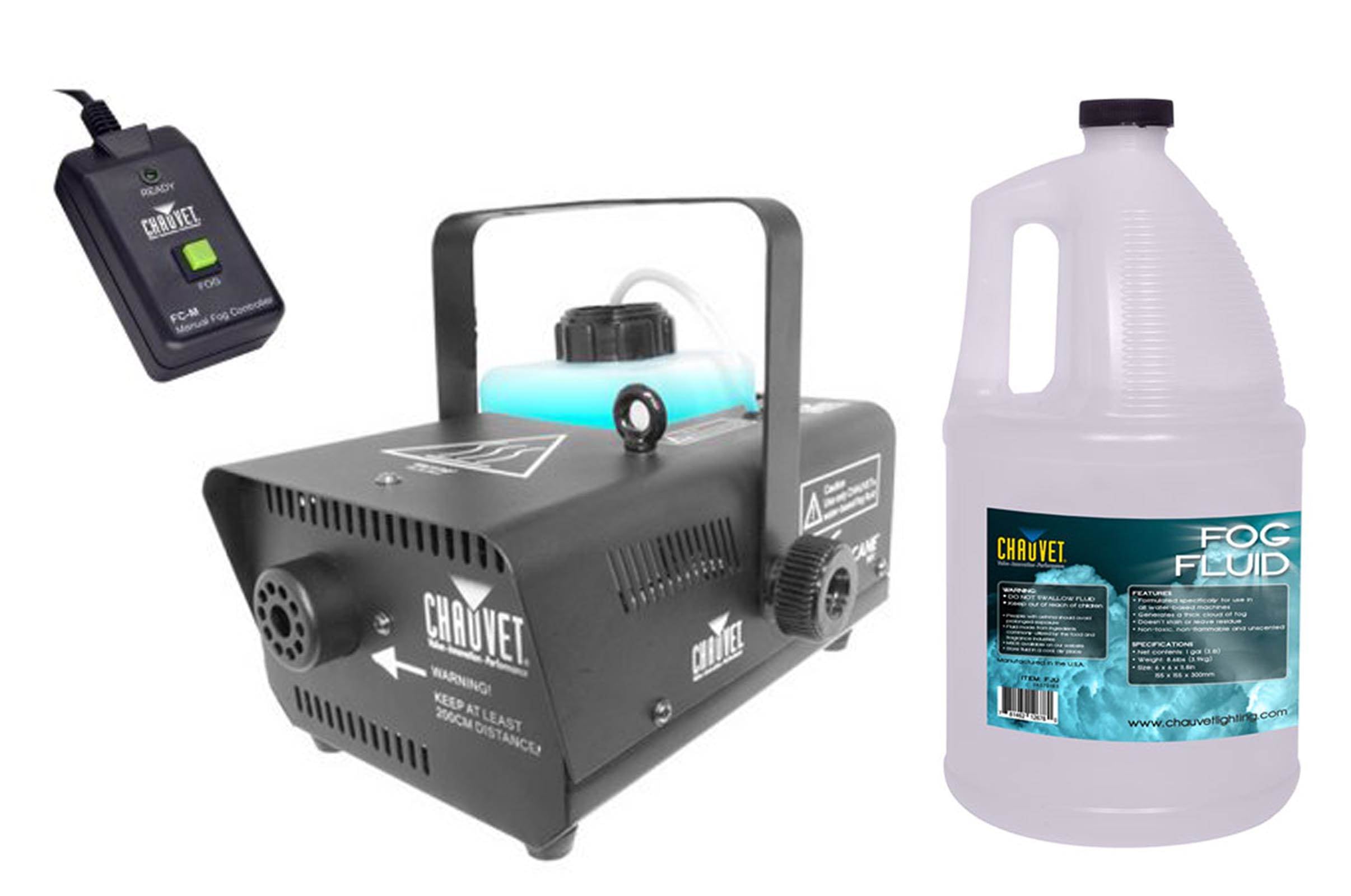 NEW! CHAUVET HURRICANE H-901 DJ Water-Based Smoke Fog Machine + FJU Gallon Fluid