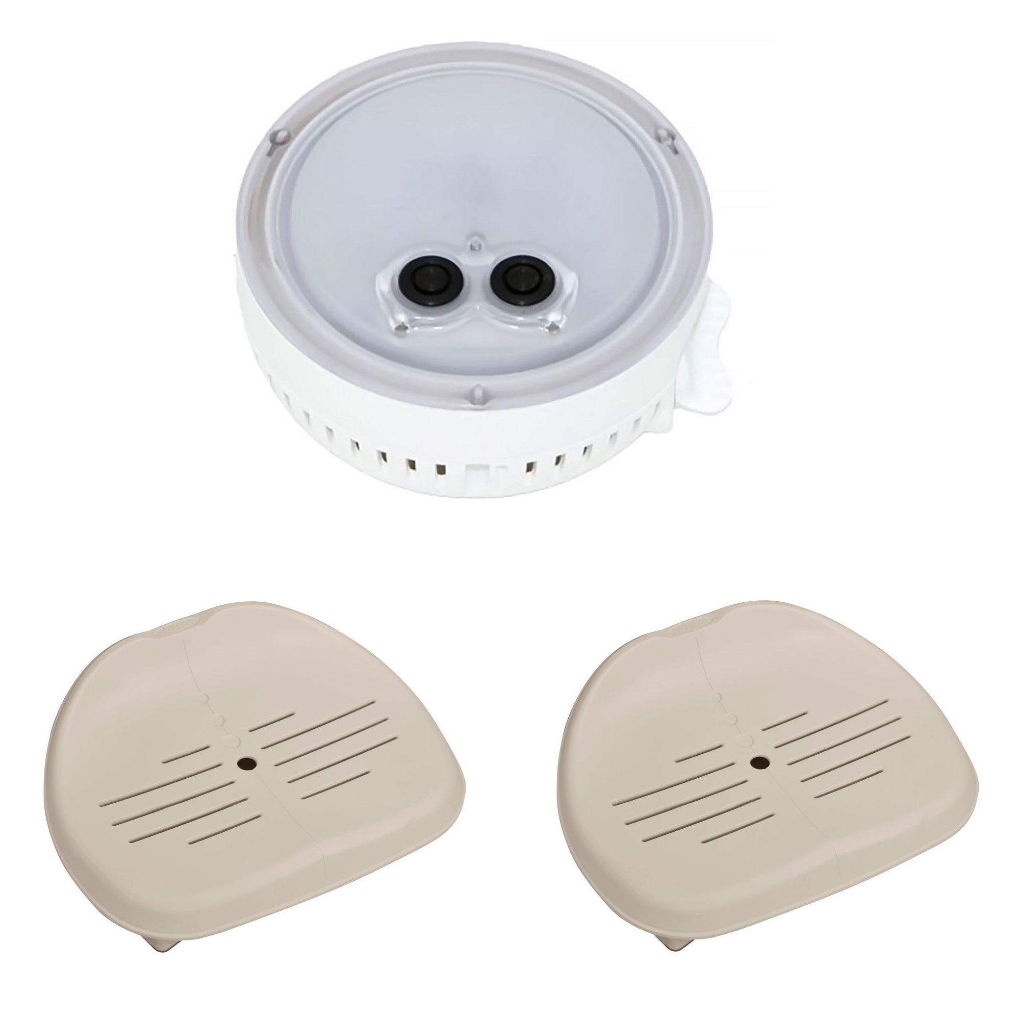 Intex Battery Powered Multi-Colored Spa Light & Slip Resistant Spa Seat (2 Pack)