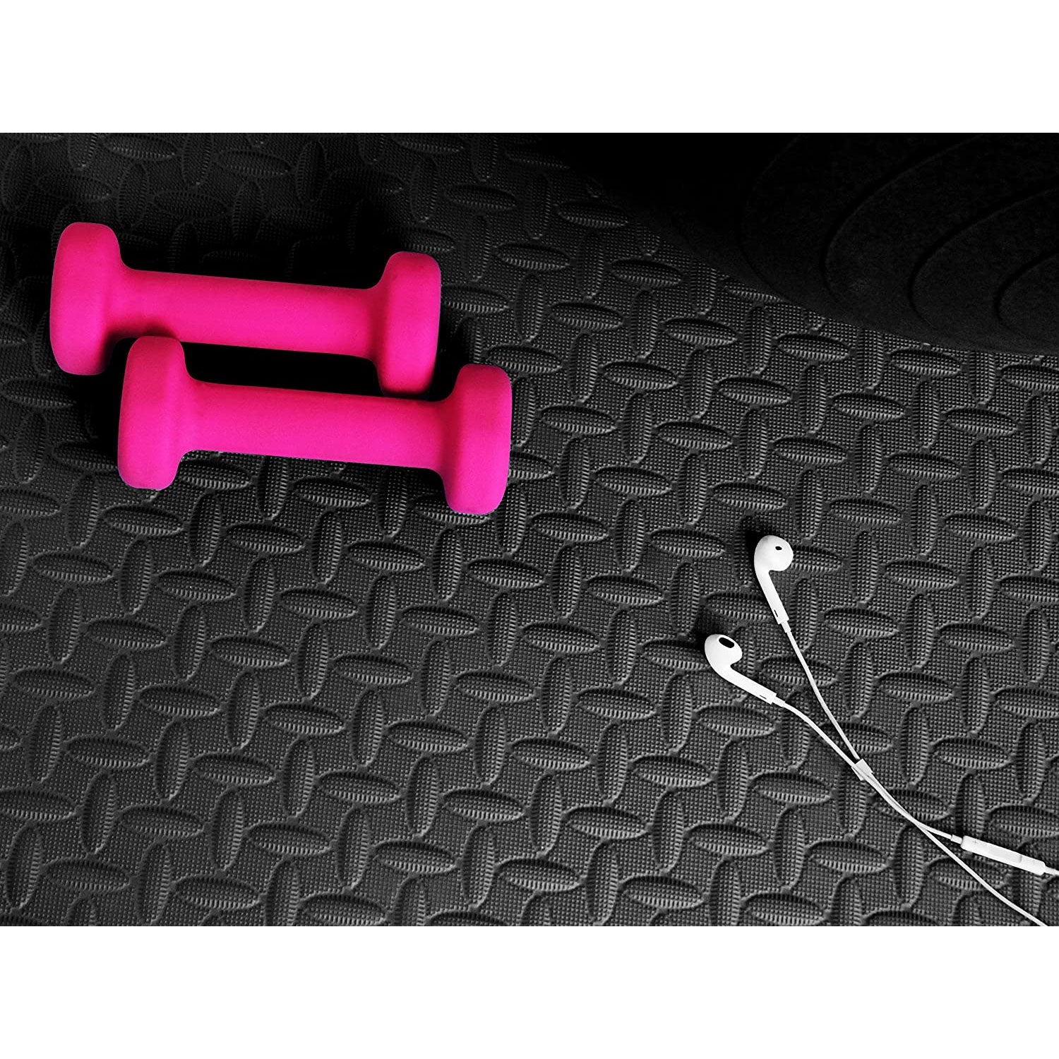 Everyday Essentials 3/4 Inch Thick Floor Puzzle Exercise Mat, 24 Sq Ft, Black