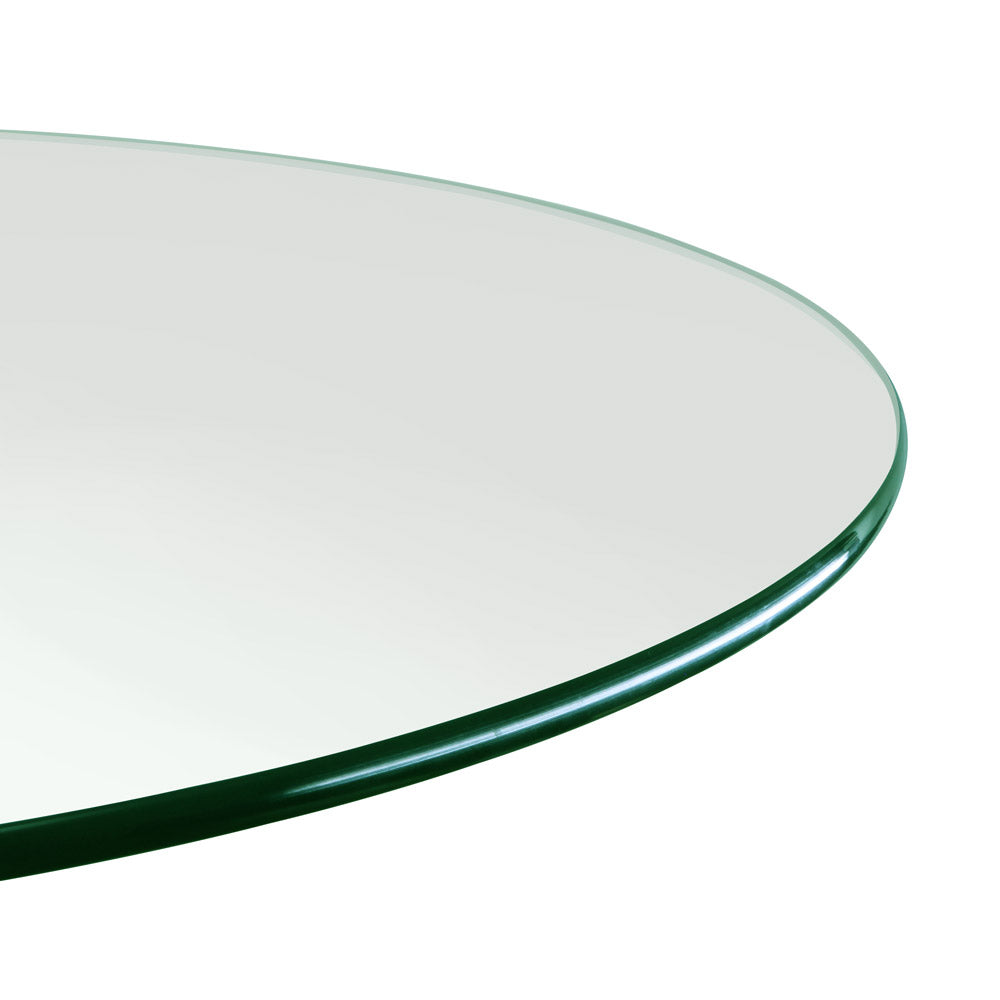 Dulles Glass 24" Round Pencil Polish Edge 3/8 Inch Glass Table Top (Open Box)