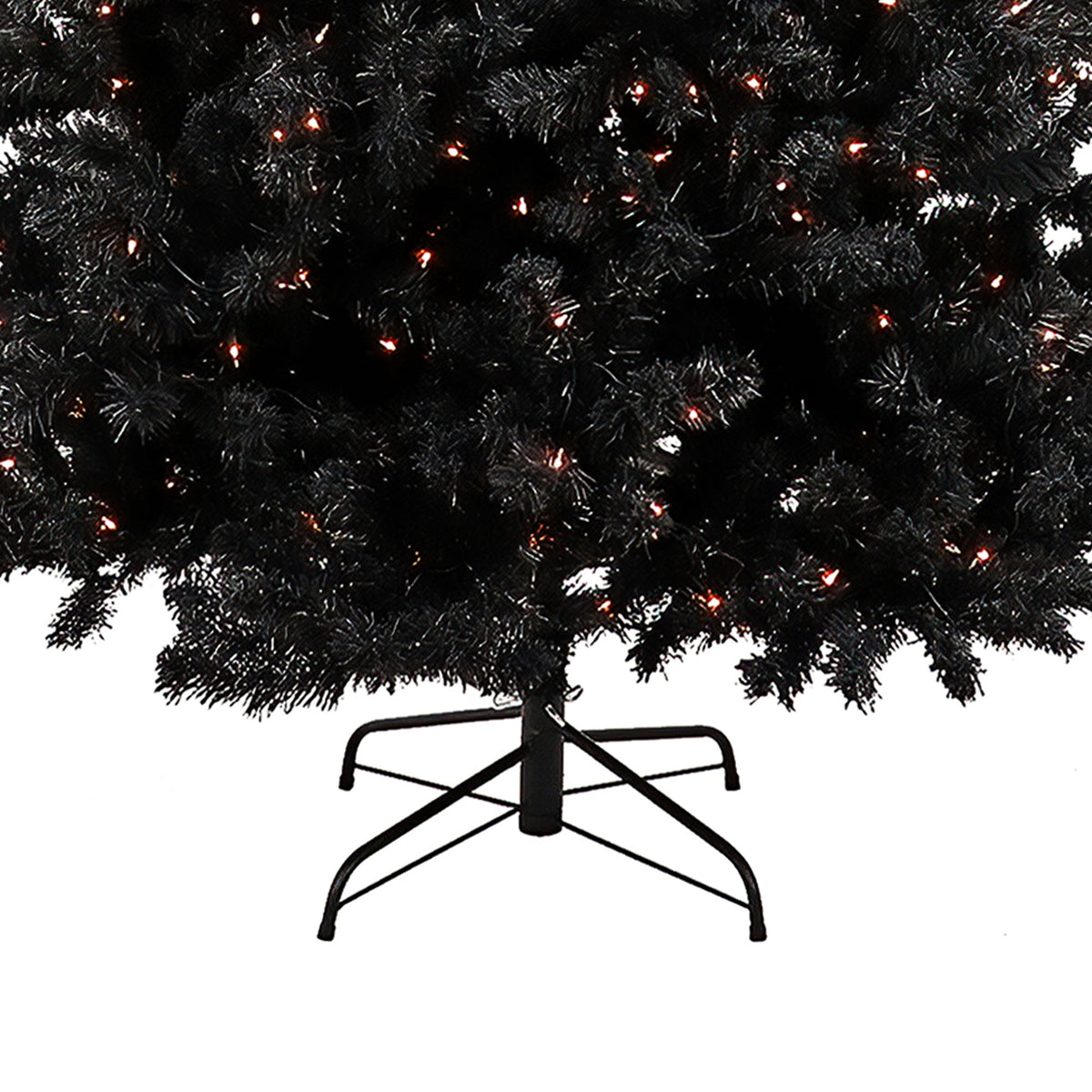National Tree Company 7.5 Foot Prelit Full Body Artificial Christmas Tree, Black