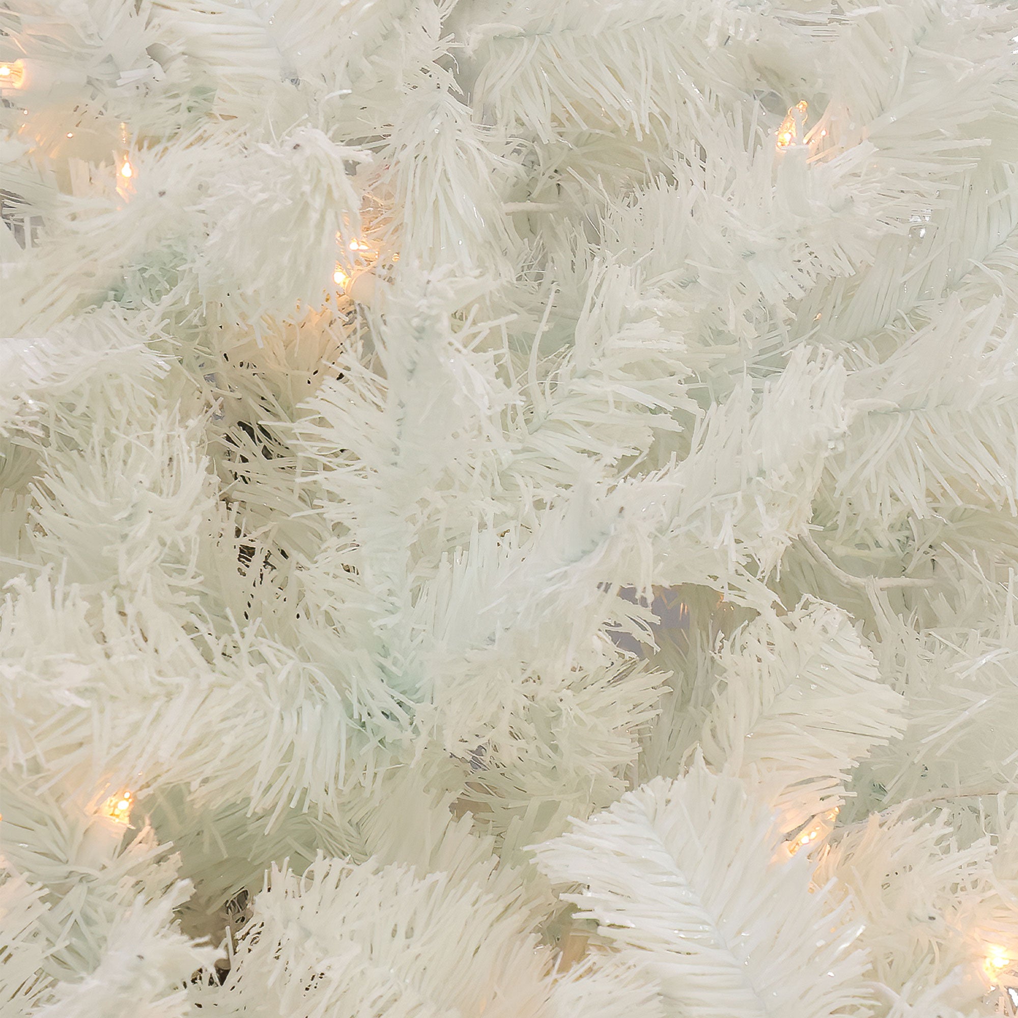 7.5' Full Flocked Prelit Artificial Christmas Tree, White (Used) - VMInnovations