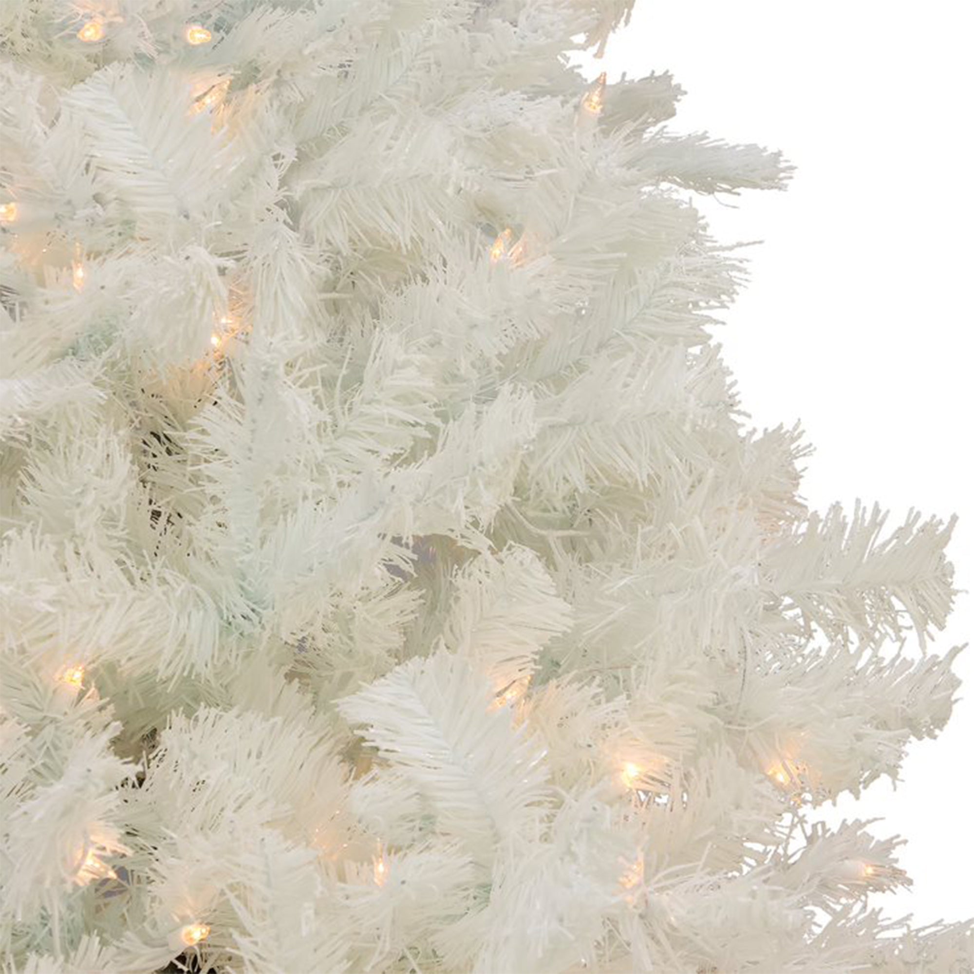 7.5' Full Flocked Prelit Artificial Christmas Tree, White (Used) - VMInnovations