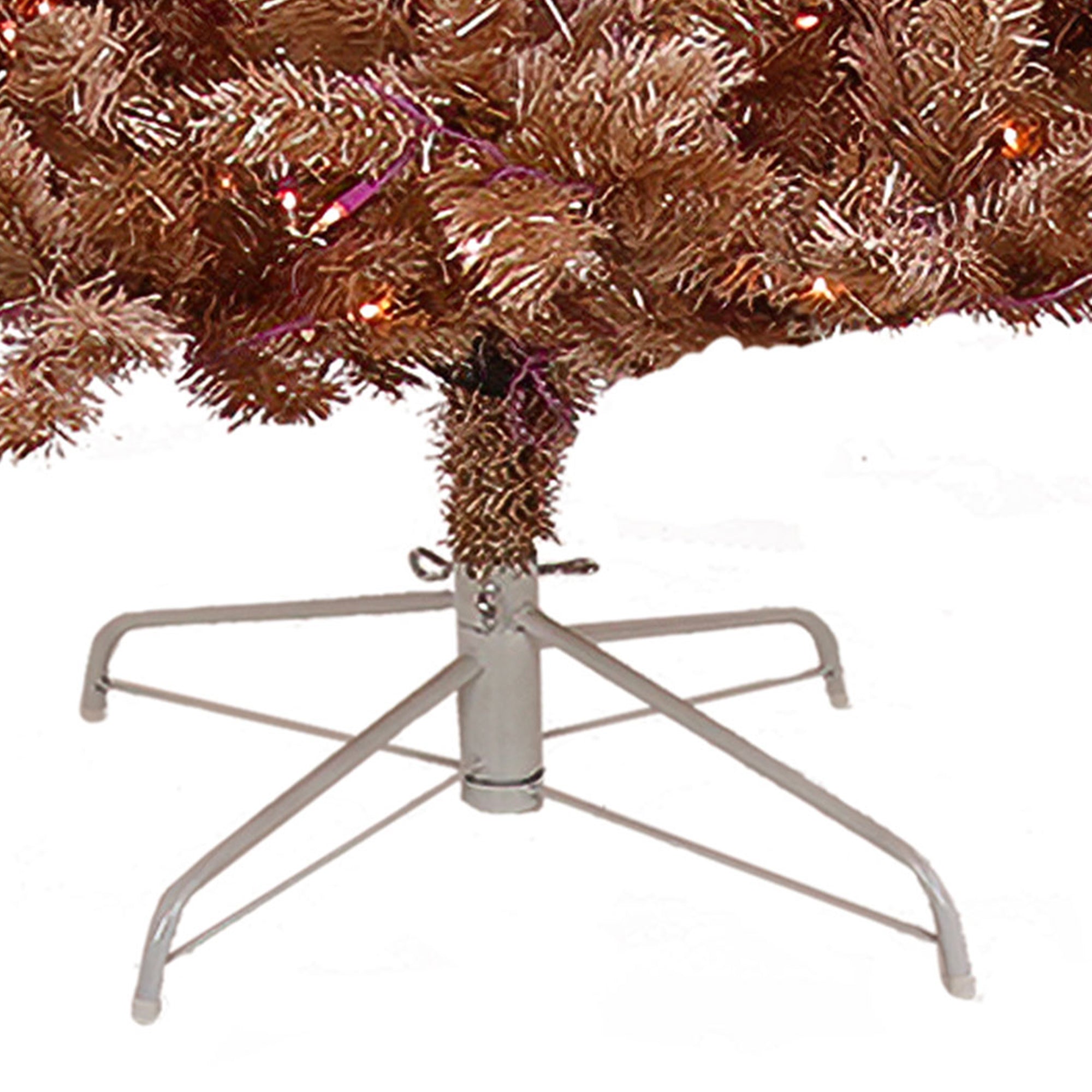 National Tree 7 Foot Full Flocked Prelit Christmas Tree, Rose Gold (For Parts) - VMInnovations