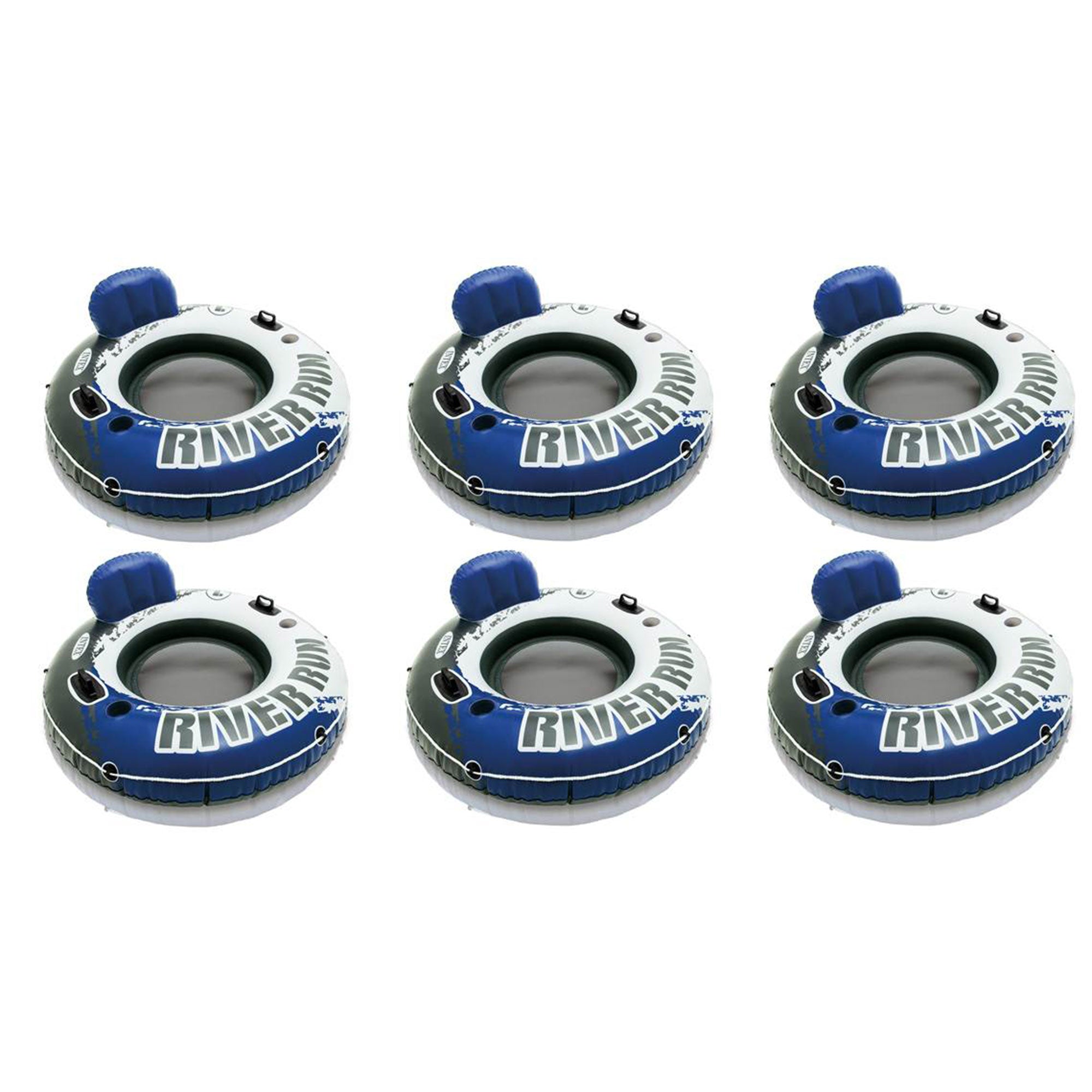 Intex River Run 1 Inflatable Floating Tube Raft for Lake, River & Pool, (6 Pack) - VMInnovations