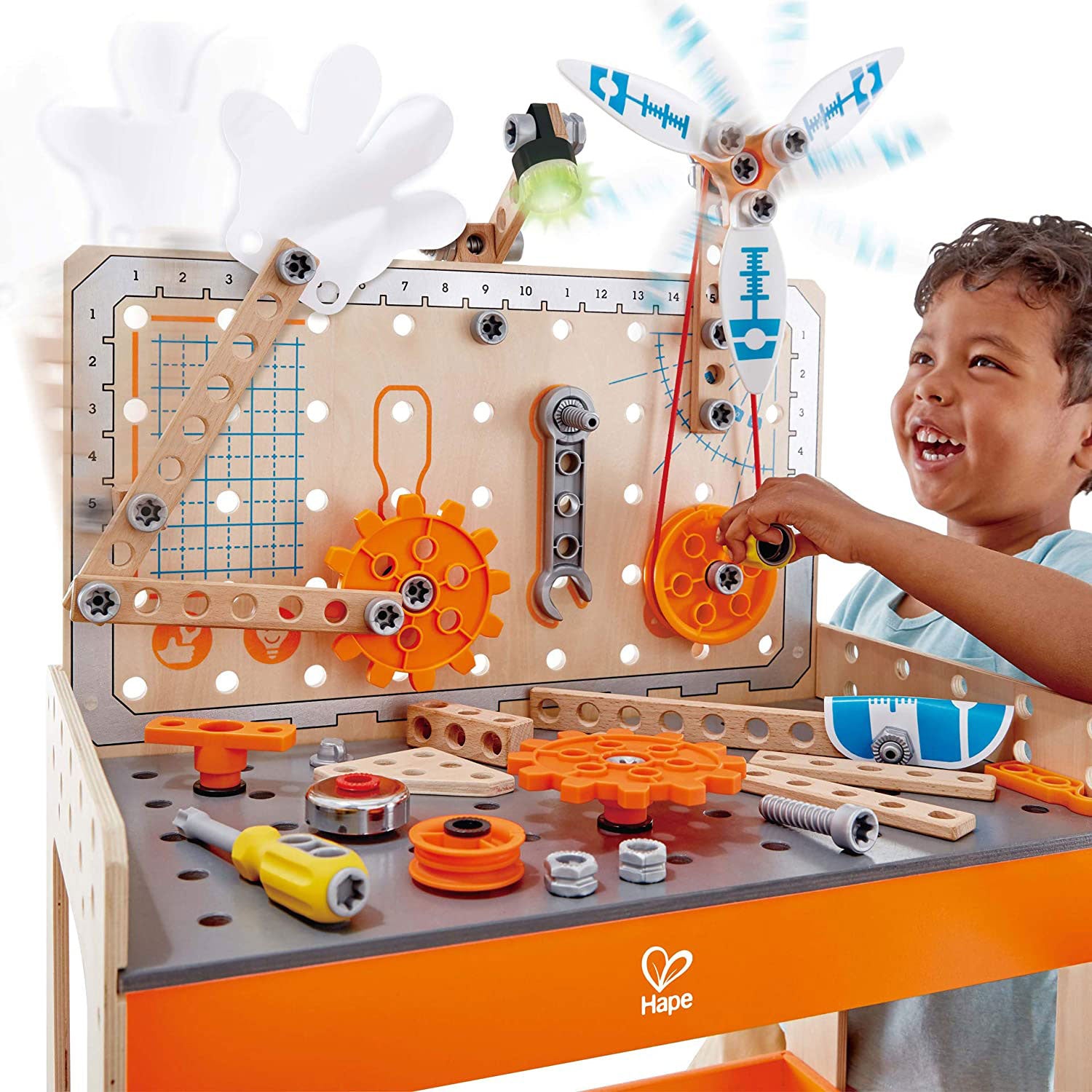 Hape Deluxe Scientific Workbench Inventor’s Experiment Workshop Toy Building Set