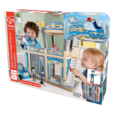 Hape E3050 Metro Police Station Play Toy Set with Action Figurines & Accessories