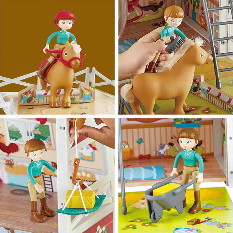 Hape E3409 Pony Ranch Barn Club Playset Doll House for Kids Ages 3 Years and Up