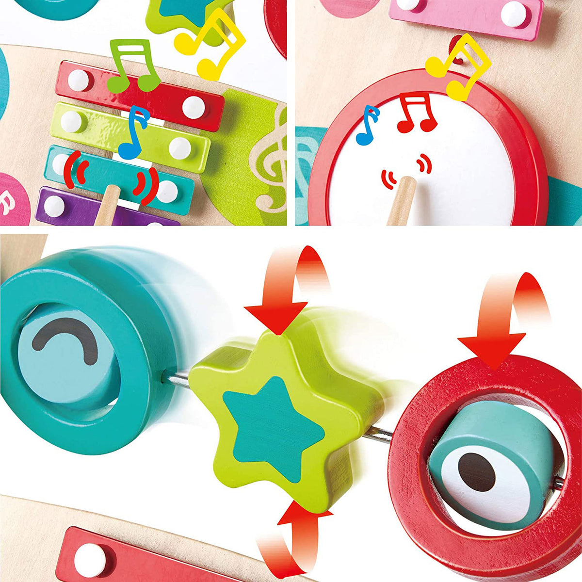 Hape E0383 My First Musical Walker Kids Toddler Push and Pull Toy Walker Cart - VMInnovations