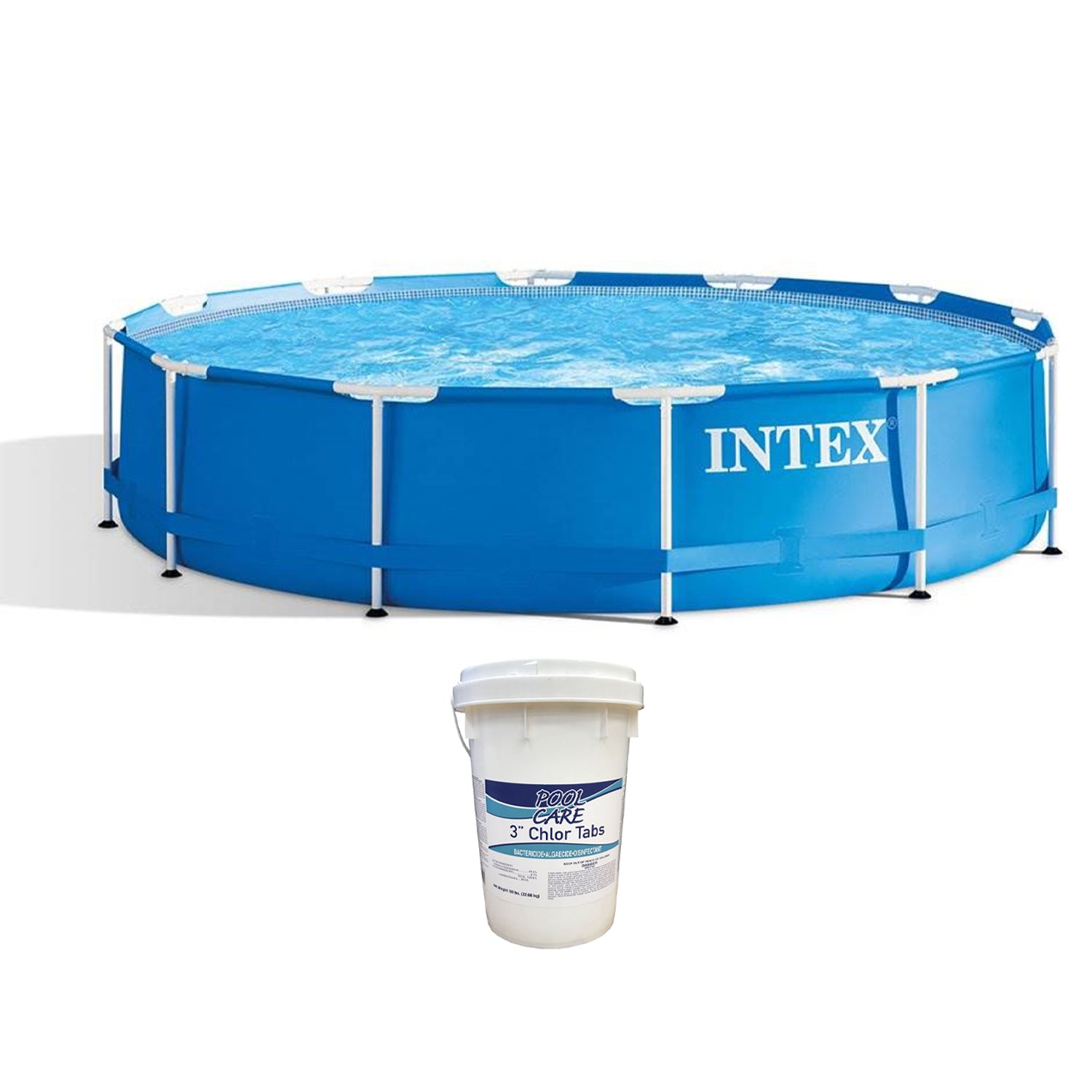 Intex 28210EH 12' x 30" Above Ground Frame Swimming Pool w/ Chlorine Tabs, 50 Lb - VMInnovations