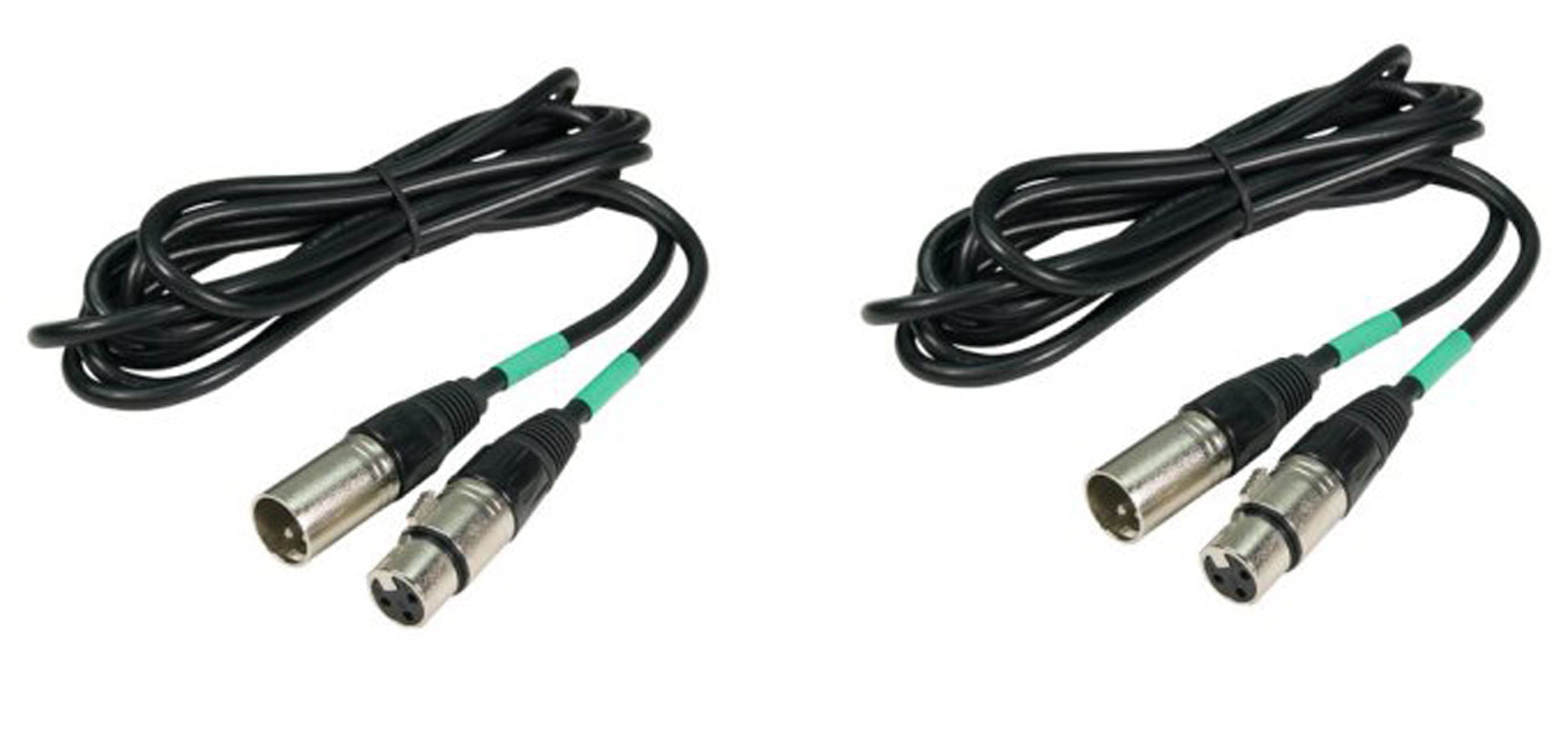 (2 Pack) CHAUVET 25 Foot Male to Female 3 Pin DMX Lighting Effect Cables | DMX3P25FT