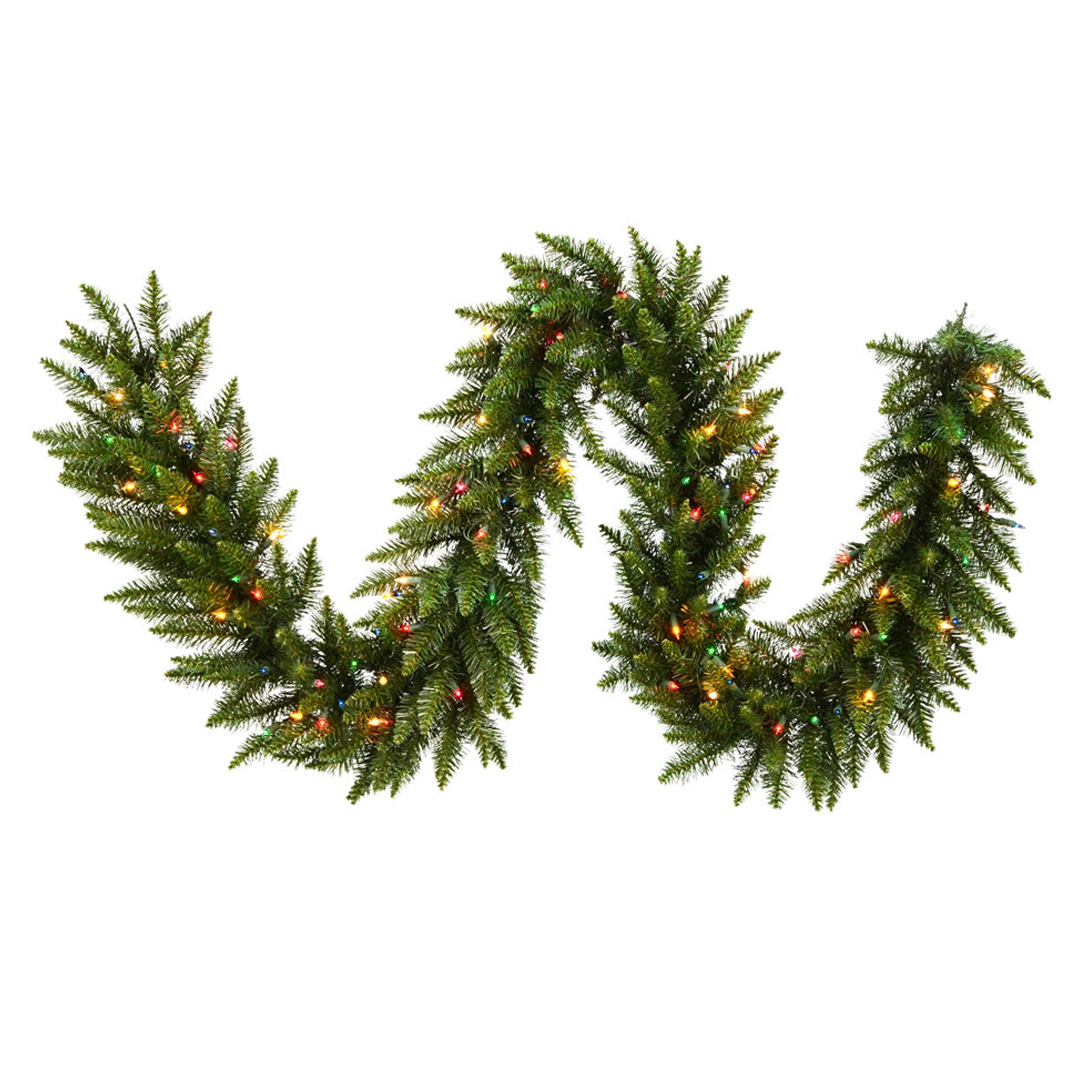 Vickerman Camdon Fir 14 Inch Artificial Pre Dura Lit Christmas Garland, Green - VMInnovations