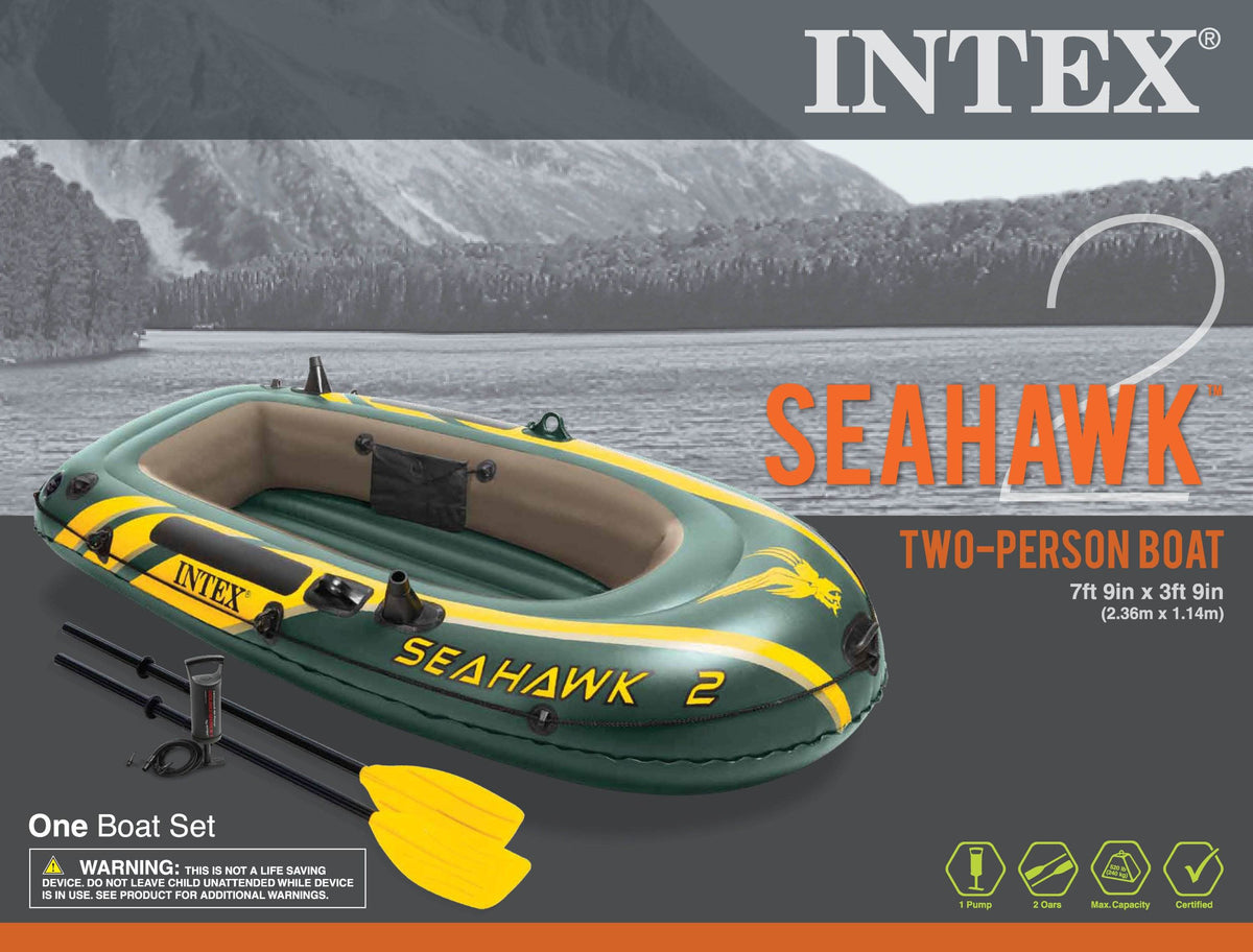 INTEX Seahawk 2 Inflatable Boat Set w/Oars & Pump (Open Box)(2 Pack)