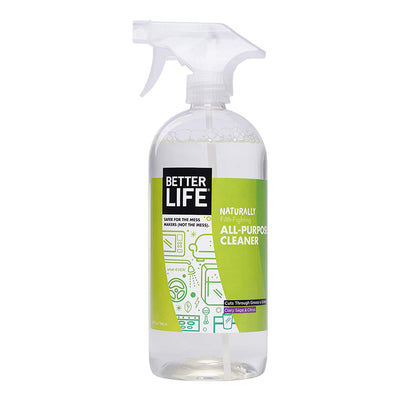 Better Life Cleaning Set with 4 Liquid Cleaning Solutions and 5 Cleaning Cloths