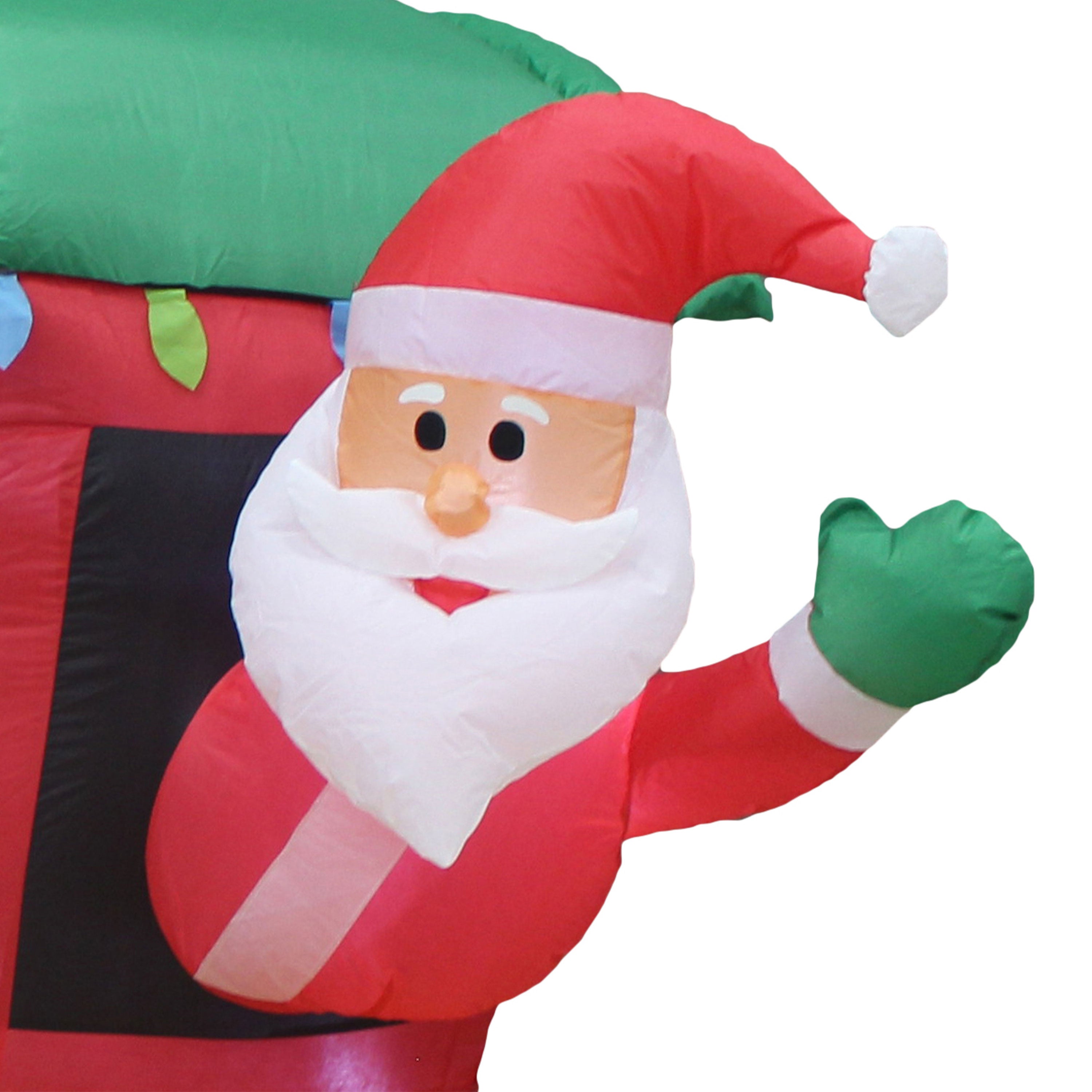 6.5 Ft Tall Inflatable Santa Holiday Train Lawn Decoration (Open Box) - VMInnovations