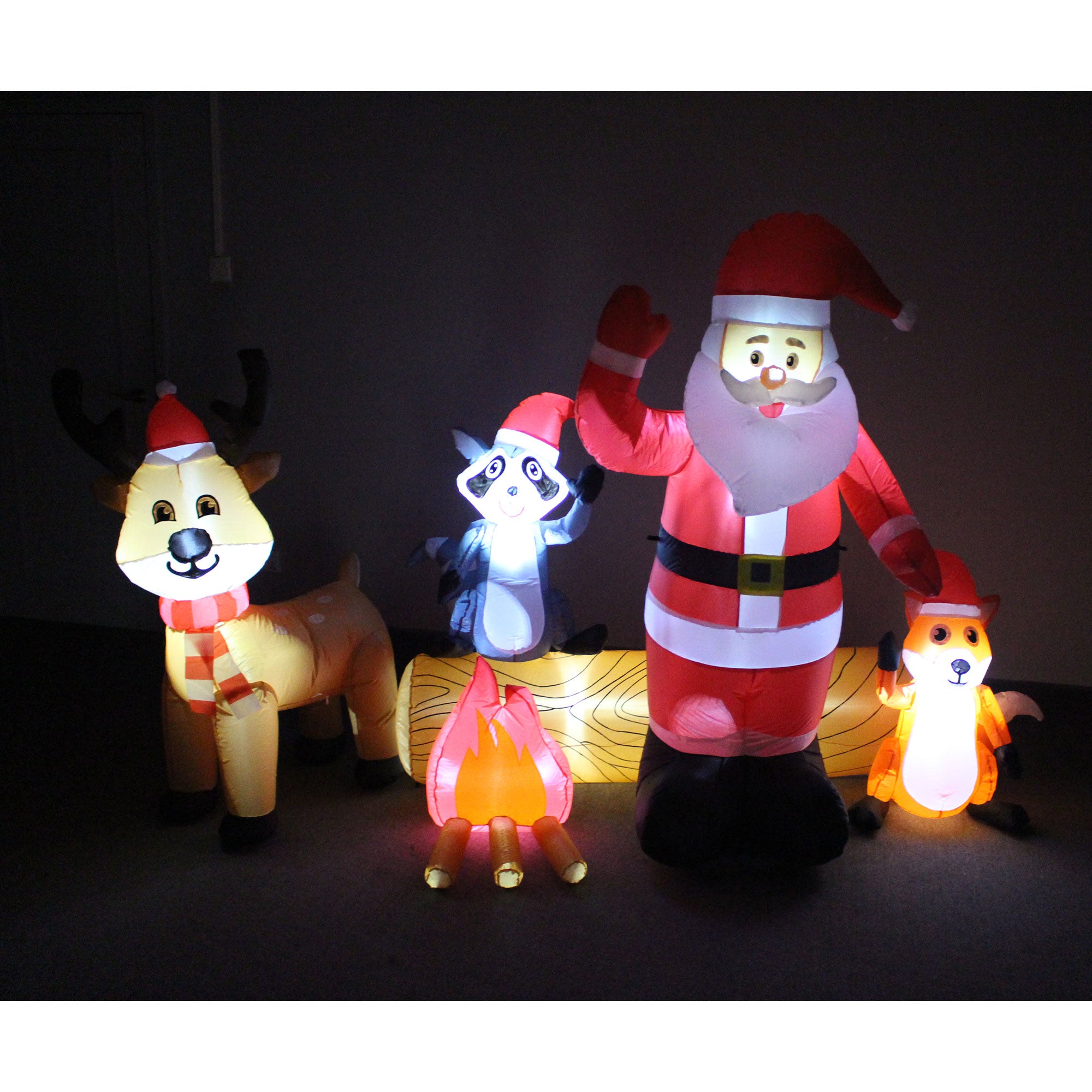 A Holiday Company 8 Ft Wide Santa & Forest Friends Holiday Decoration (Open Box) - VMInnovations
