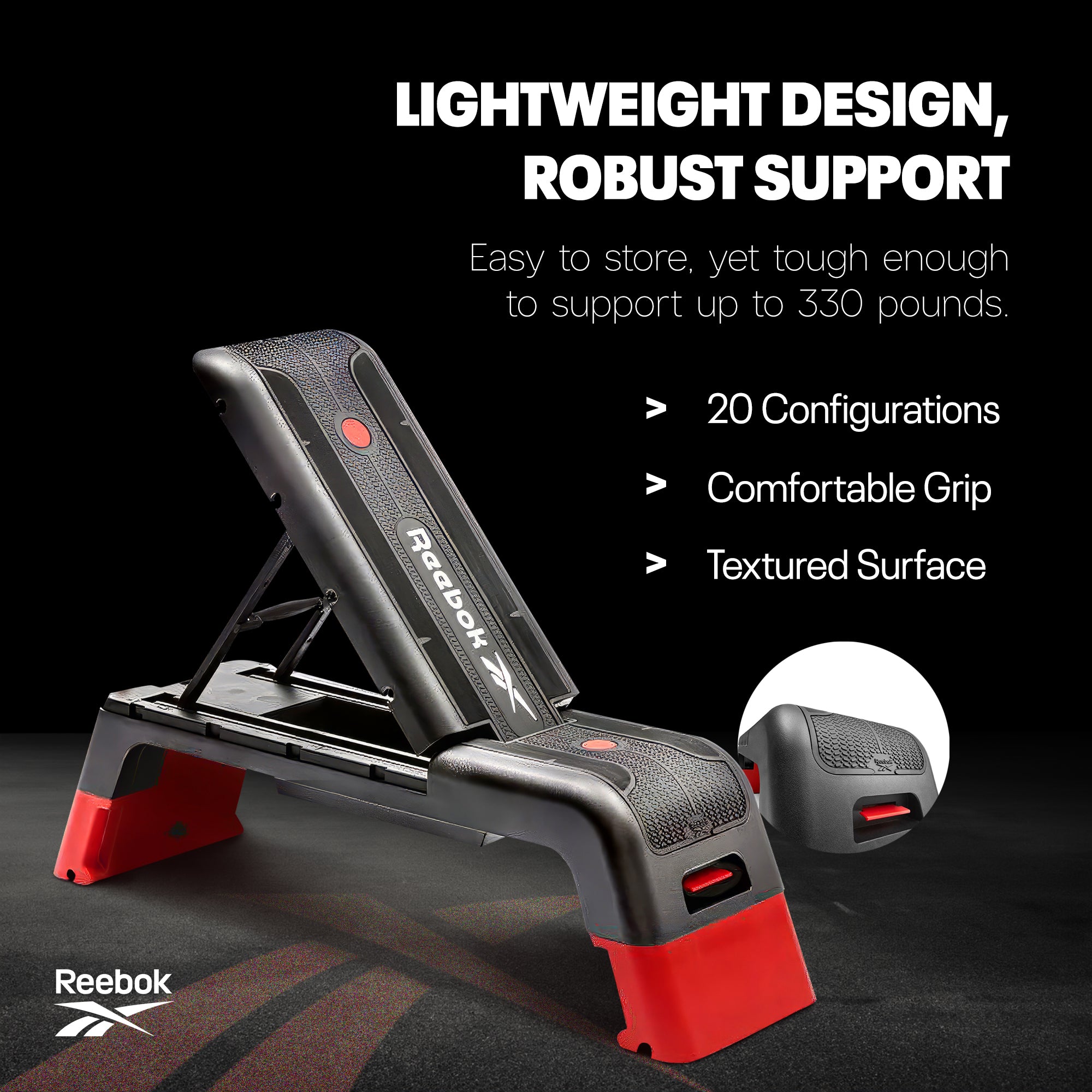 Reebok Fitness Multipurpose Aerobic and Strength Training Workout Deck, Red