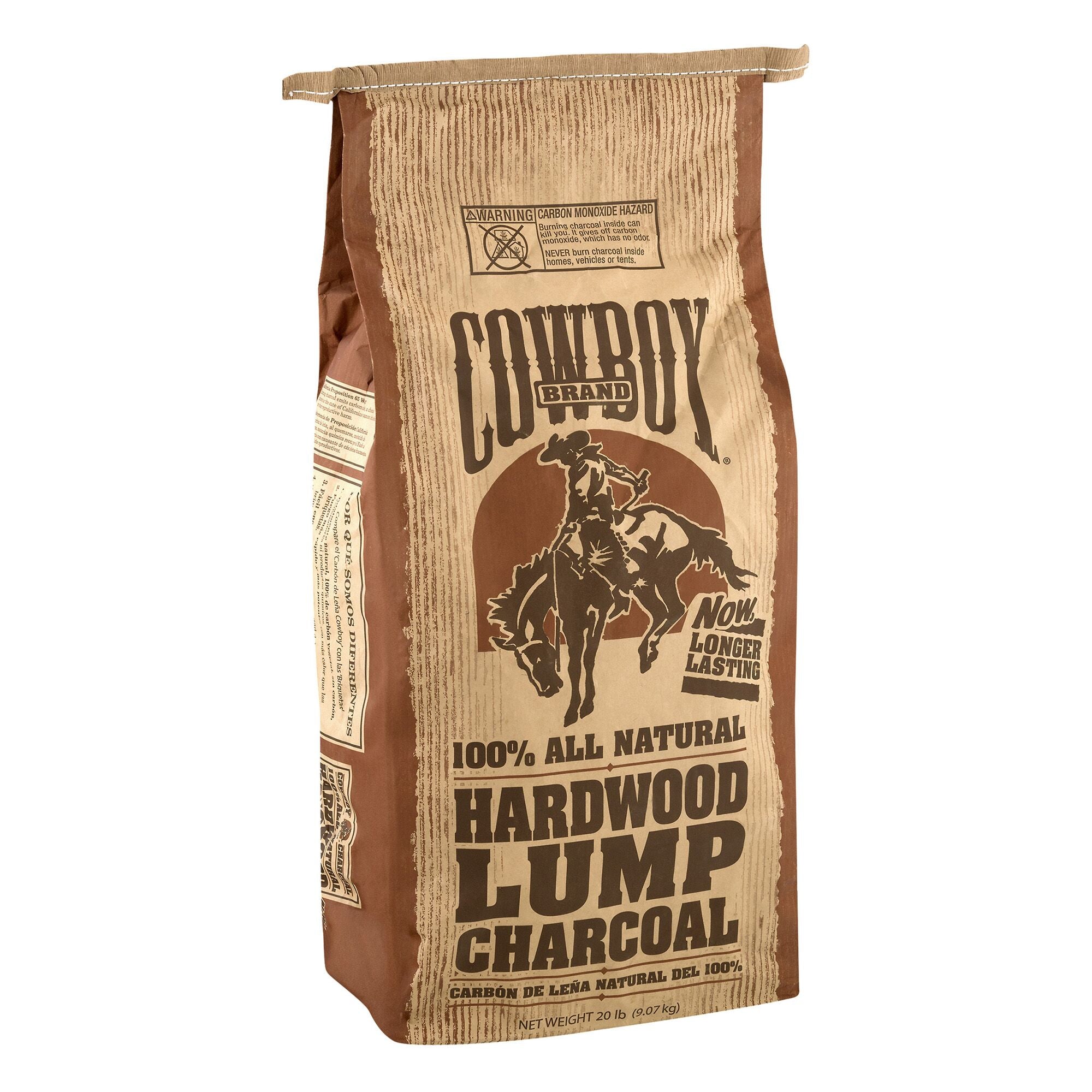 Cowboy Natural Hardwood Lump Charcoal for Grilling and Smoking, 20 Pound Bag (Open Box)