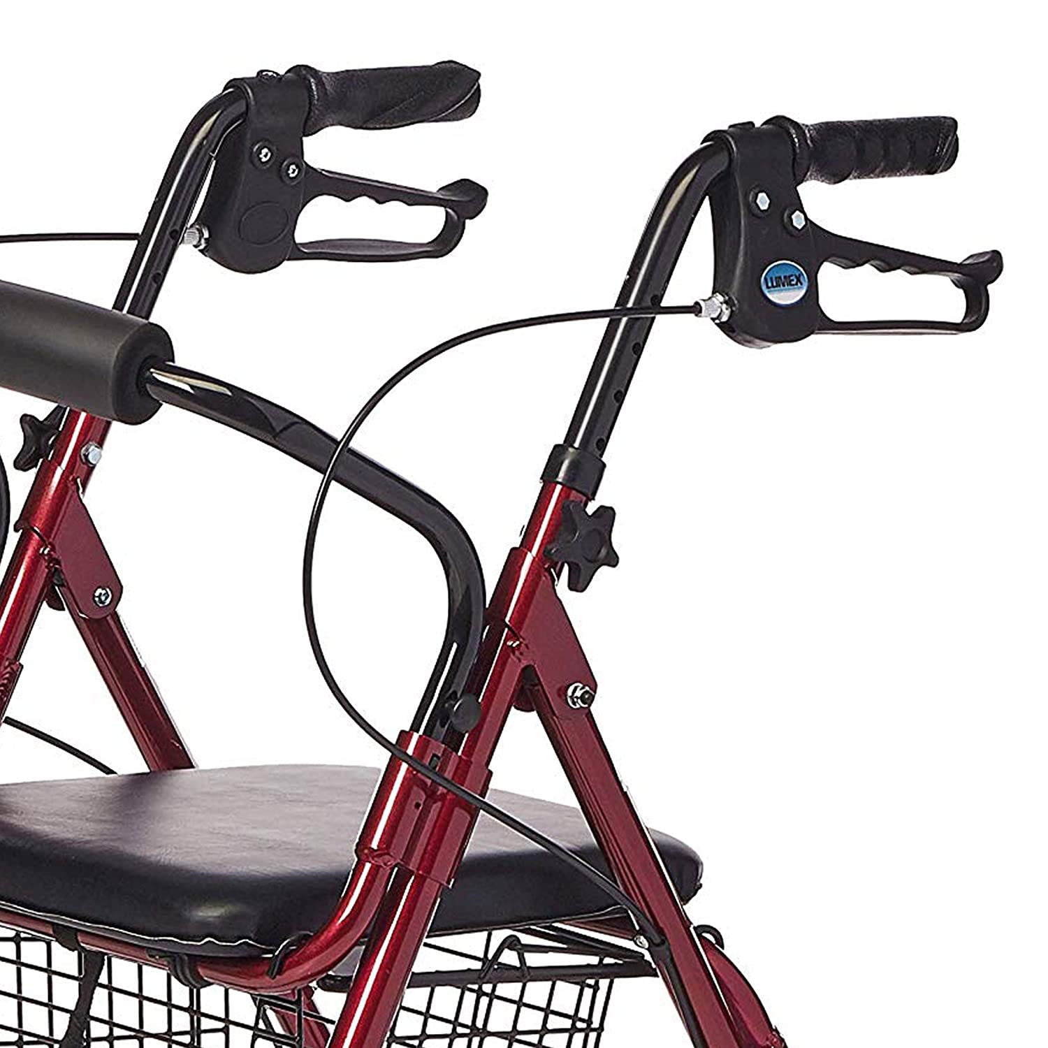 Lumex Walkabout Lite Junior Light & Compart 4 Wheel Rollator, Burgundy (Used) - VMInnovations