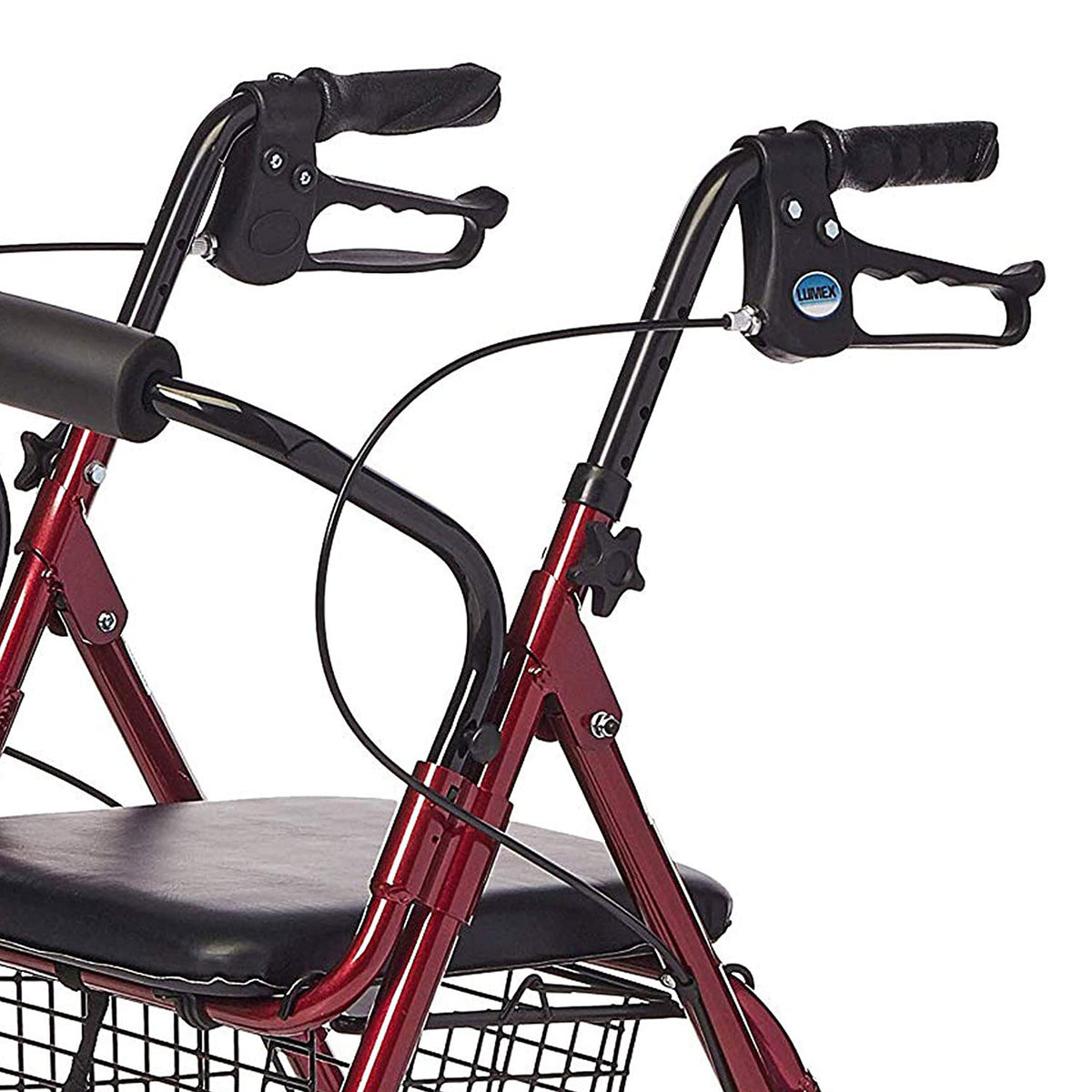 Lumex Lite Junior Light & Compart 4 Wheel Rollator for Youth Burgundy (Open Box) - VMInnovations
