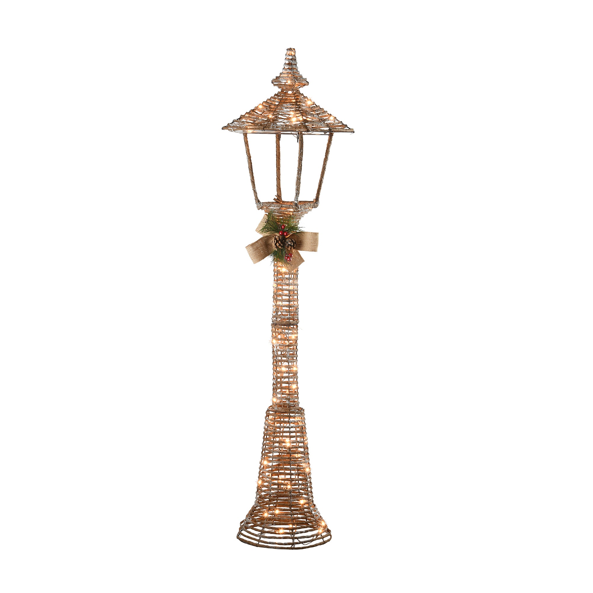 60" Holiday Vine Lamppost Outdoor Decoration w/LED Lights (Used) - VMInnovations