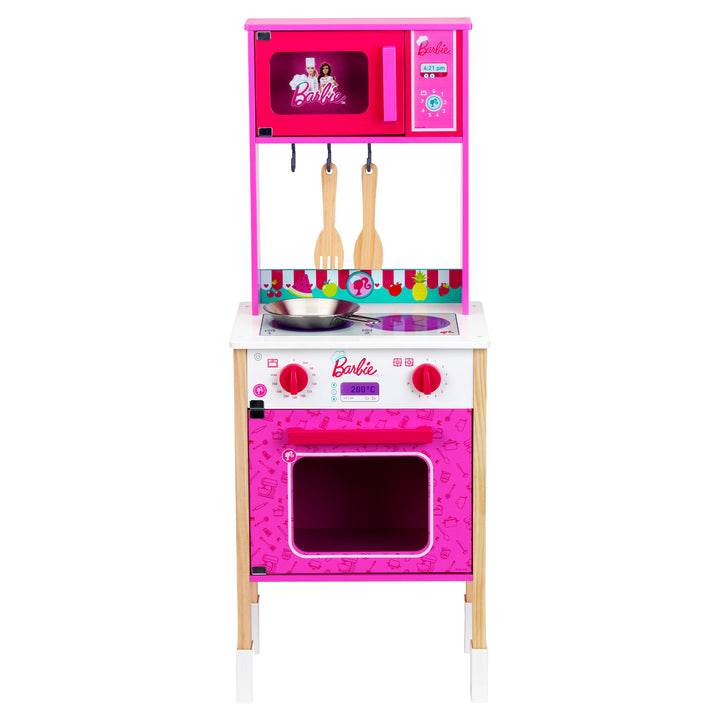 Theo Klein Barbie Epic Chef Wooden Pretend Play Toy Kitchen Playset for Kids 3+ - VMInnovations