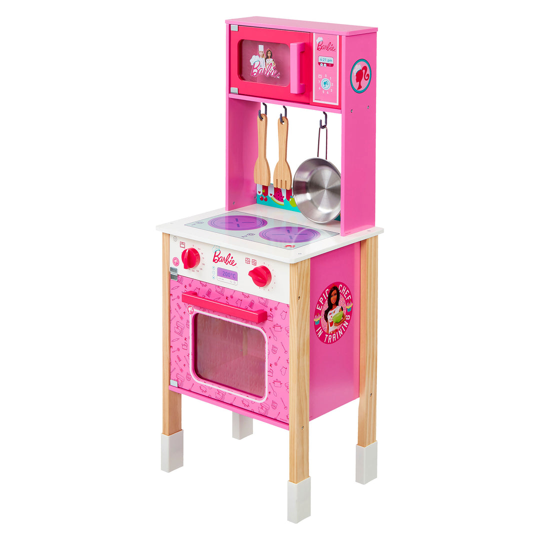 Theo Klein Barbie Epic Chef Wooden Pretend Play Toy Kitchen Playset for Kids 3+ - VMInnovations
