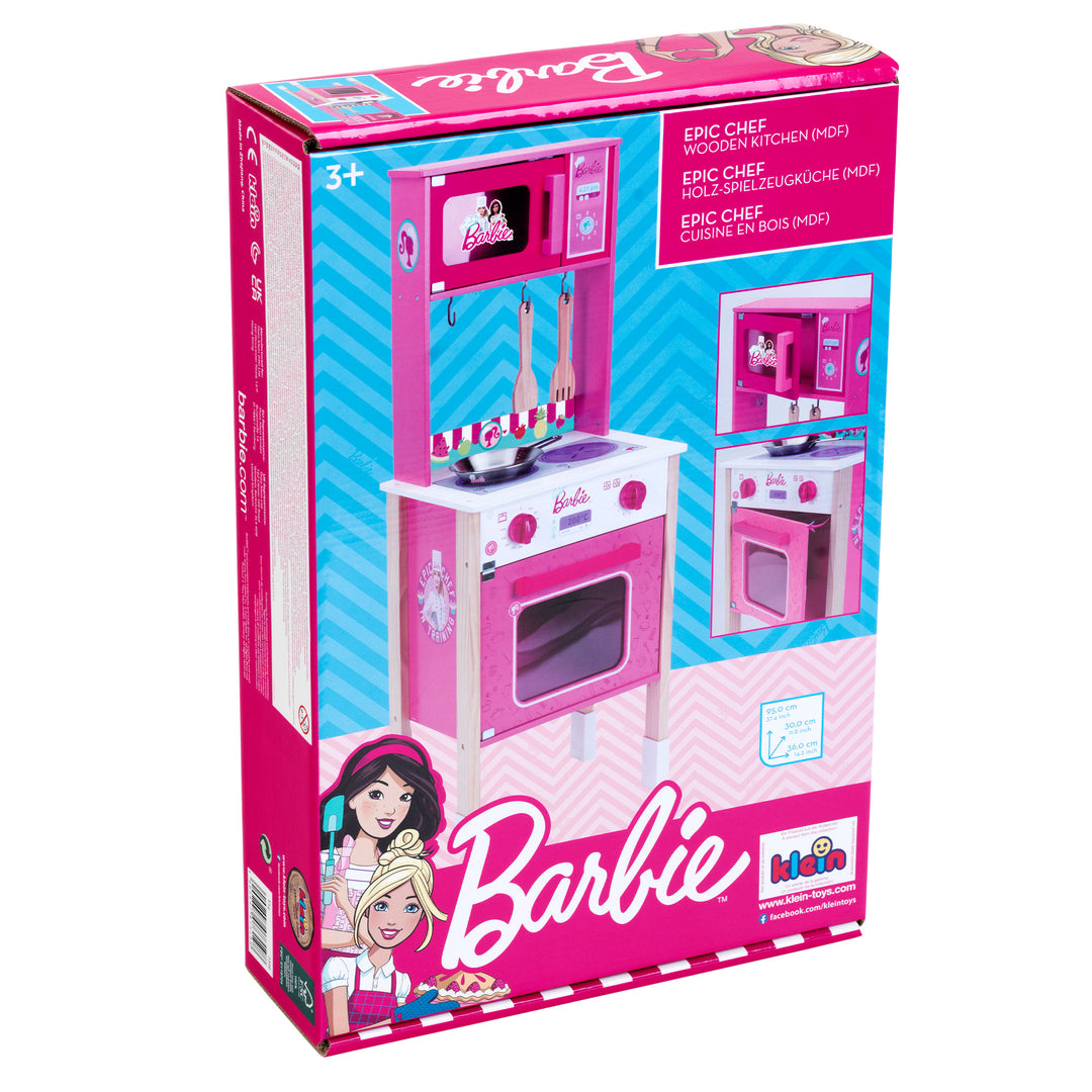 Theo Klein Barbie Epic Chef Wooden Pretend Play Toy Kitchen Playset for Kids 3+ - VMInnovations