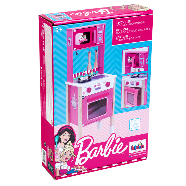 Theo Klein Barbie Epic Chef Wooden Pretend Play Toy Kitchen Playset for Kids 3+ - VMInnovations