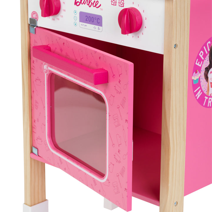 Theo Klein Barbie Epic Chef Wooden Pretend Play Toy Kitchen Playset for Kids 3+ - VMInnovations