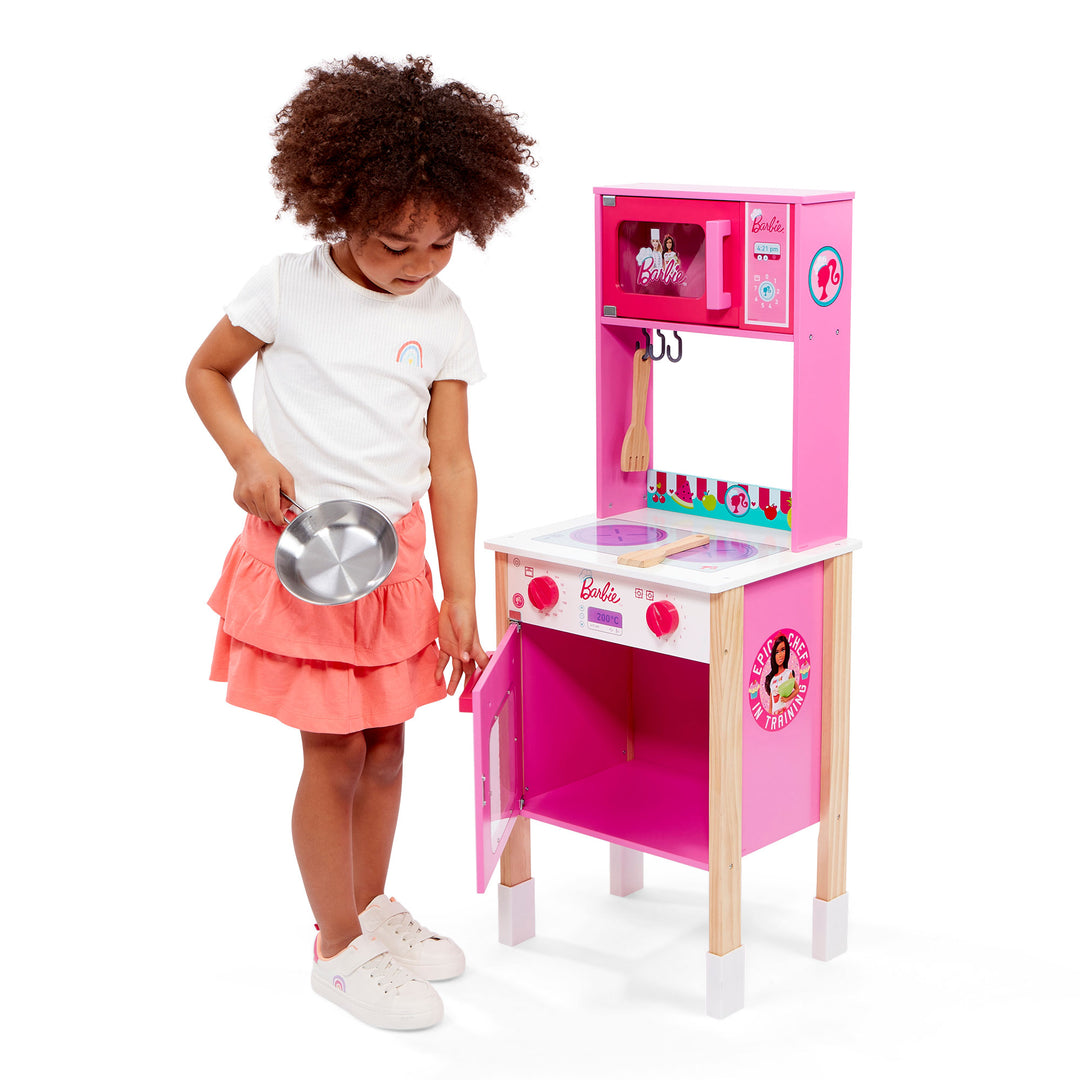 Theo Klein Barbie Epic Chef Wooden Pretend Play Toy Kitchen Playset for Kids 3+ - VMInnovations