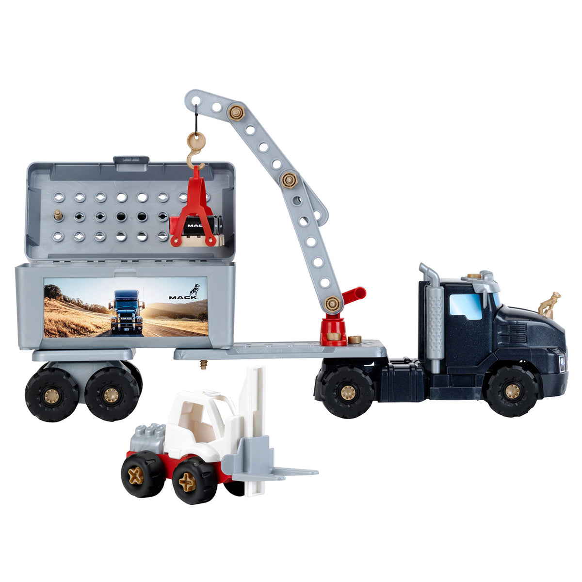 Theo Klein 89pc MACK Truck Semi 4 in 1 Tool Set Building Toy, Ages 3+ (Open Box)